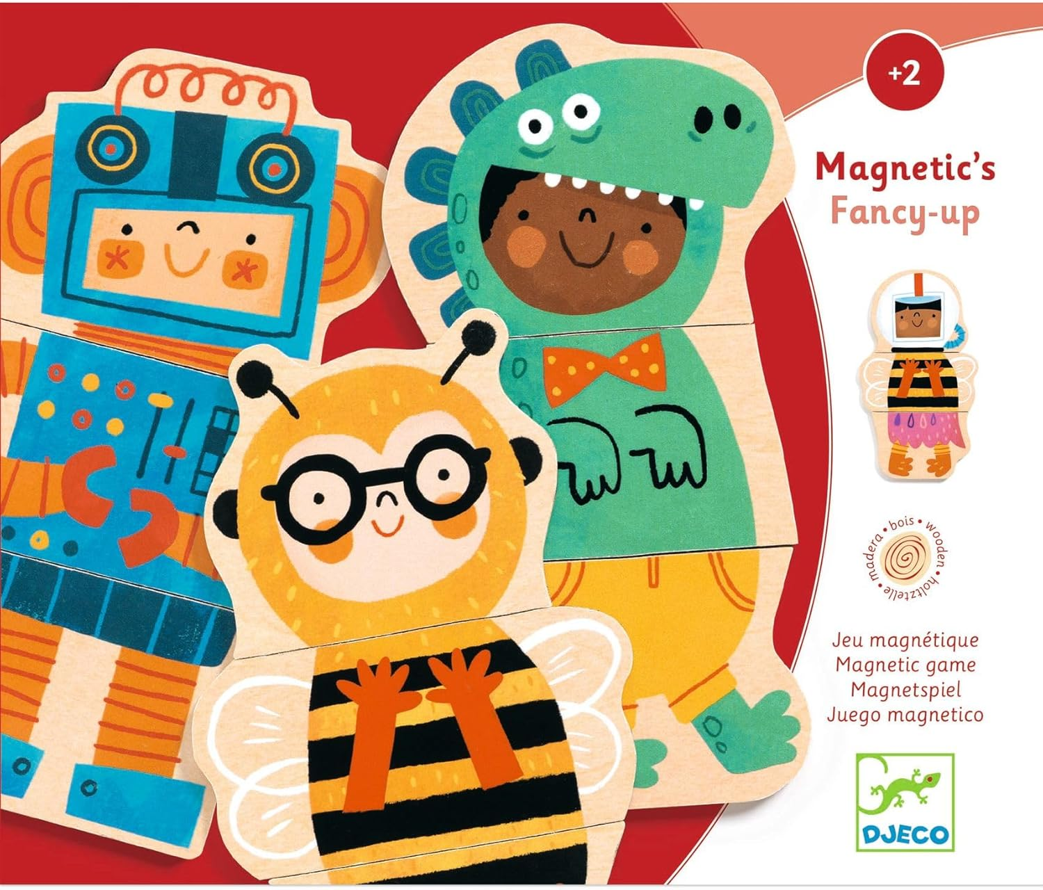 Djeco DJ03128 Wooden Magnetic Fancy-Up Set image number 1
