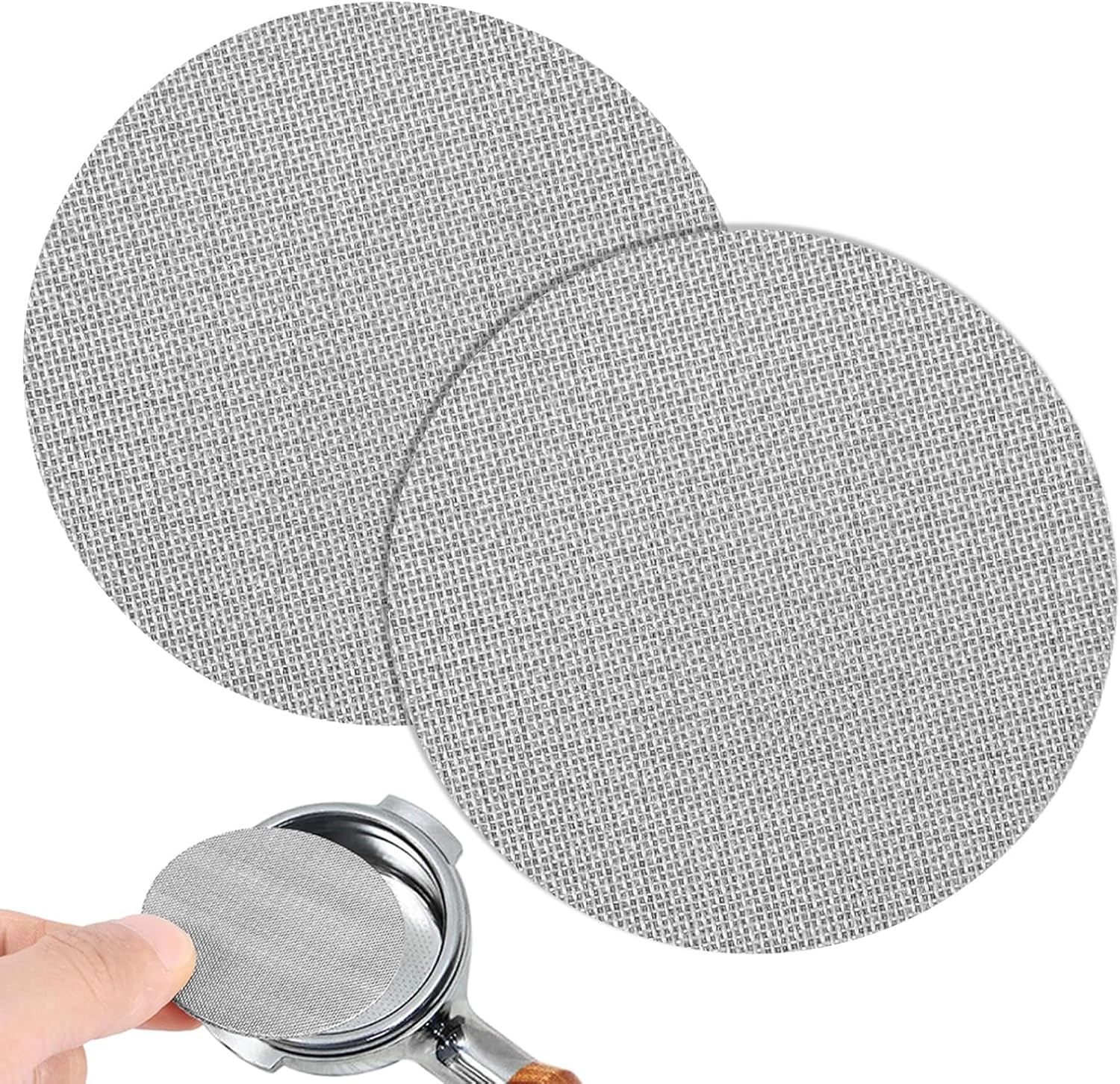2 PCS Espresso Puck Screen, 53.5Mm Puck Screen, Resuable 1.7Mm Thickness Espresso Filter Mesh, Stainless Steel Professional Barista Coffee Filter Mesh Plate for Espresso Portafilter Filter Basket image number 3
