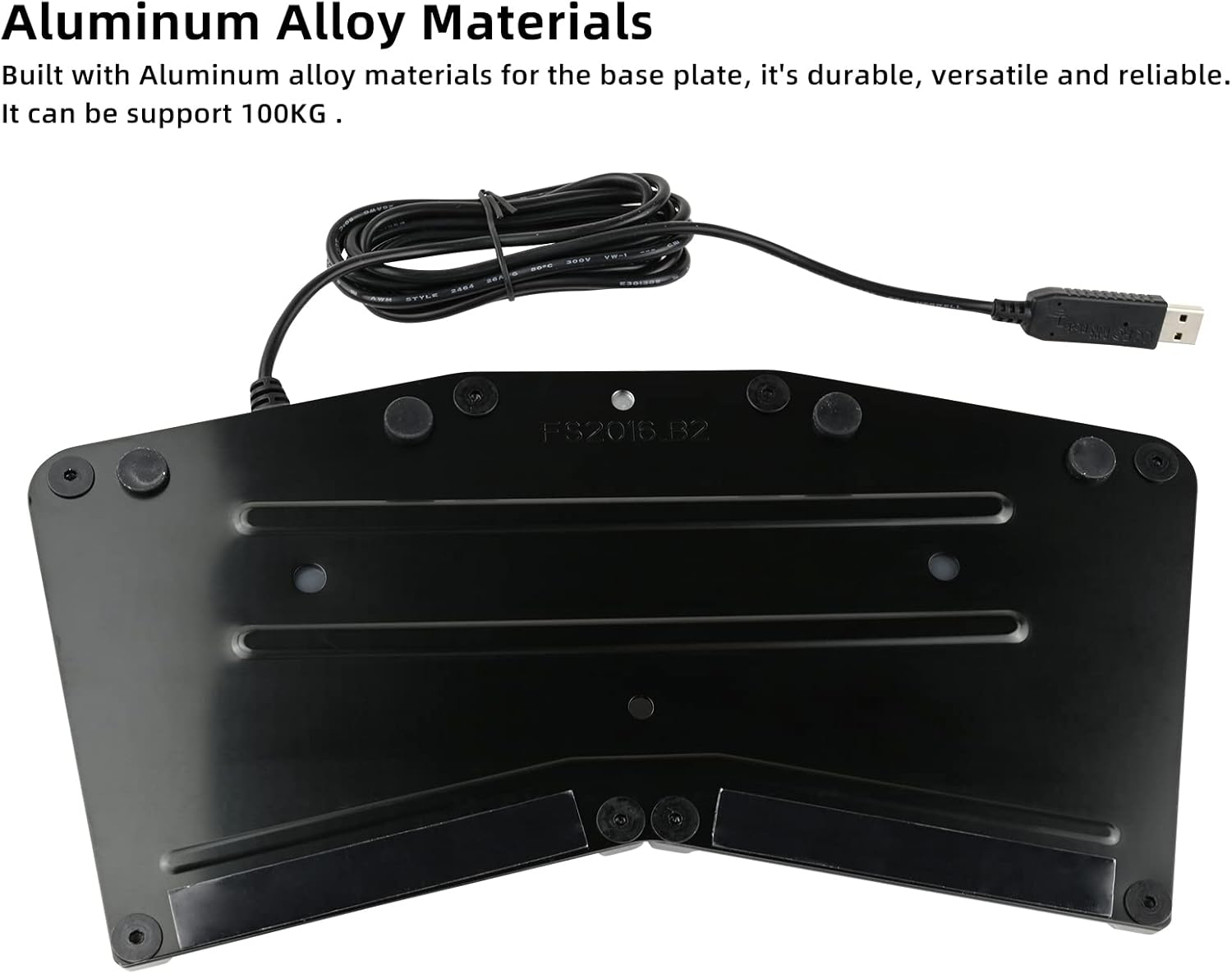 Ikkegol Upgraded USB Single Foot Pedal Switch Control One Key Footswitch Program Customized Computer Keyboard Mouse Game Action HID (Grey Blue Pedal) (Double Pedal) image number 6