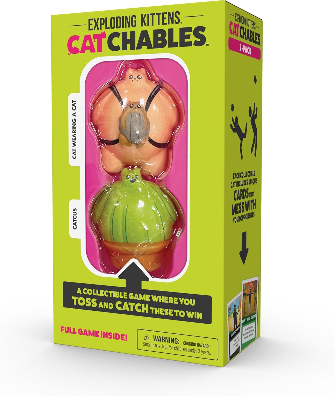 Exploding Kittens Catchables Cat Wearing a Cat and Catcus Toss and Catch Game (Pack of 2) image number 1