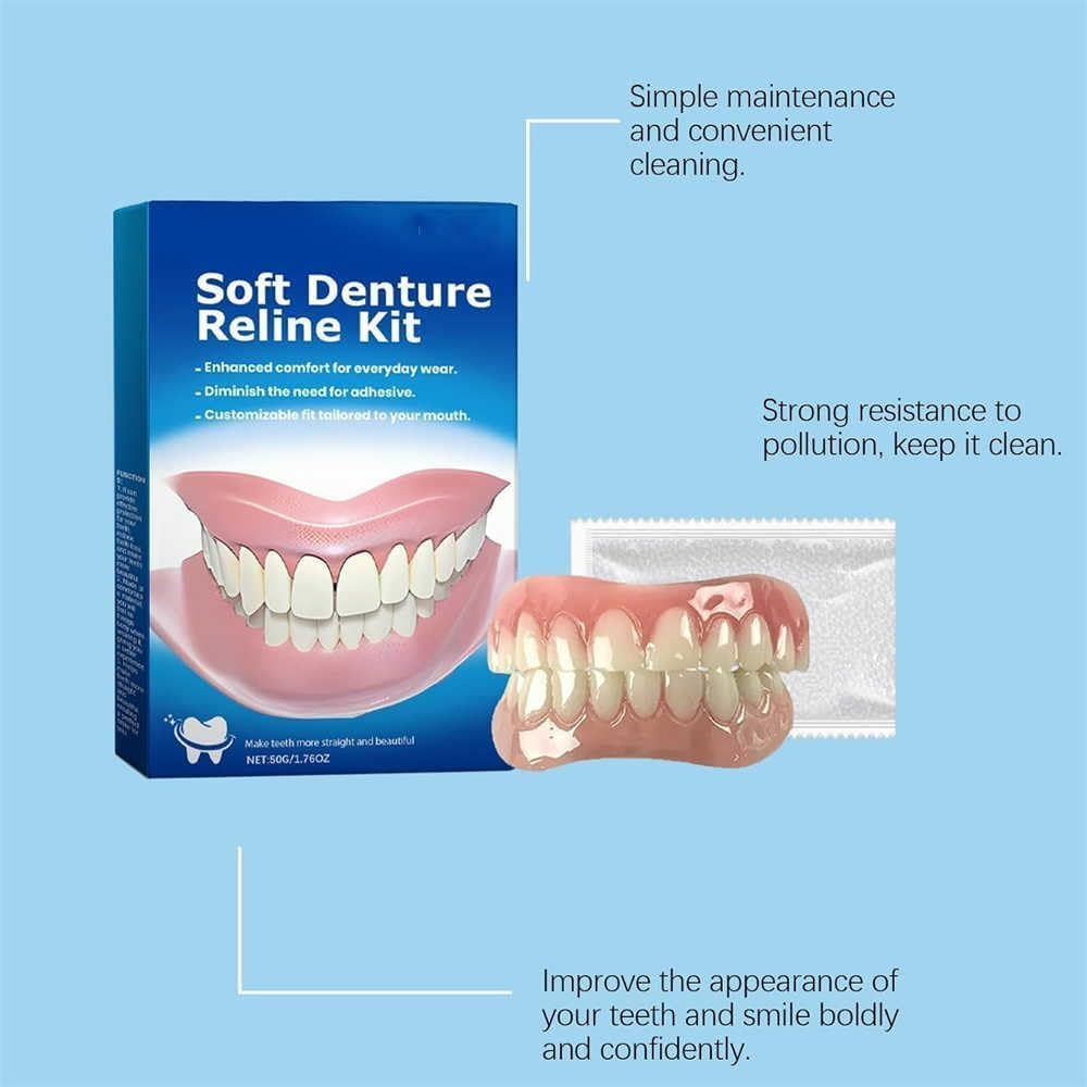 Denture Silicone Reline Kit,Thermoplastic Denture Adhesive,Soft & Comfortable Reliner,Cushion Denture Reliner for Men Women - 1Pcs image number 6