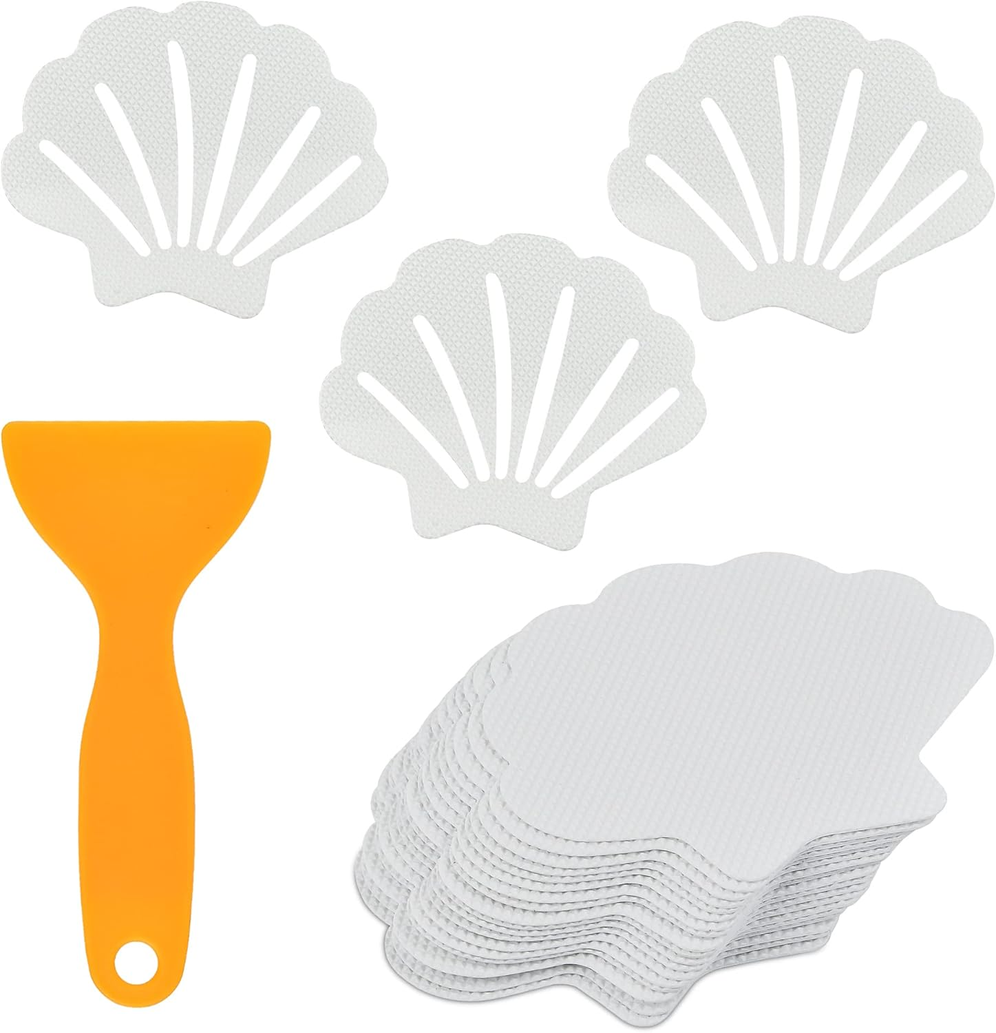 30 PCS Non-Slip Bathtub Stickers, Safety Bathroom Tubs Showers Treads with Scraper Clear Decal, Anti-Slip Shower Appliques for Bathtub, Shower, and Stairs (White) image number 3