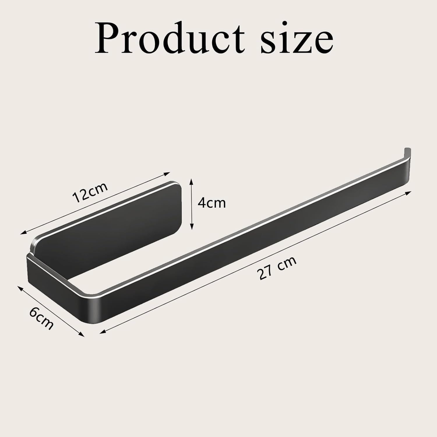 Kitchen Roll Holder Self-Adhesive No Drilling Stainless Steel Matt Wall Holder for Kitchen & Motorhome Practical Storage & Organisation, Roll Holder Black image number 3