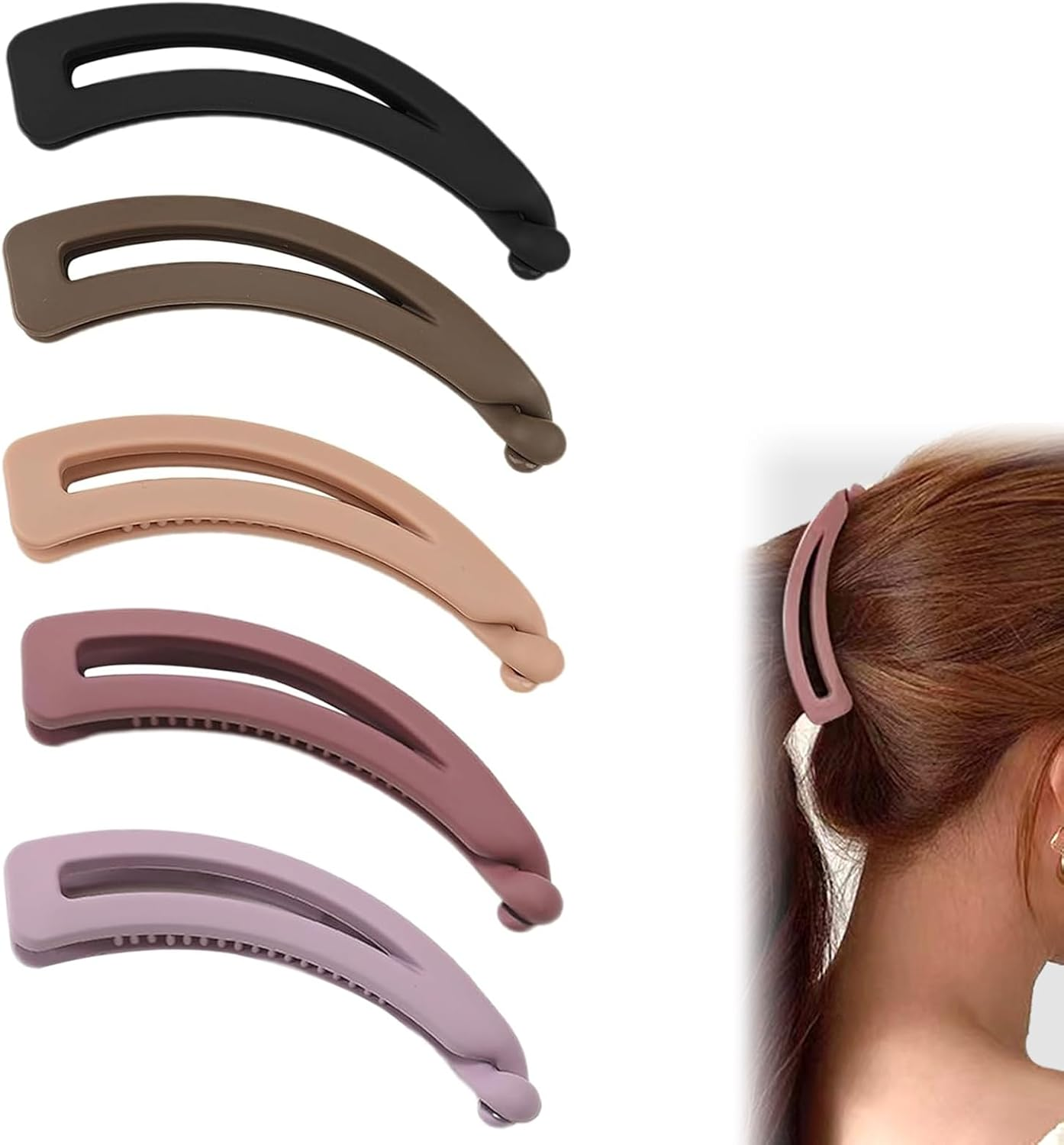 Pack of 5 Banana Clip Hair, Banana Clip Thick Hair, Banana Clip Thin Hair, Retro Banana Hair Clip, Non-Slip Banana Clip, Suitable for Women and Girls image number 3