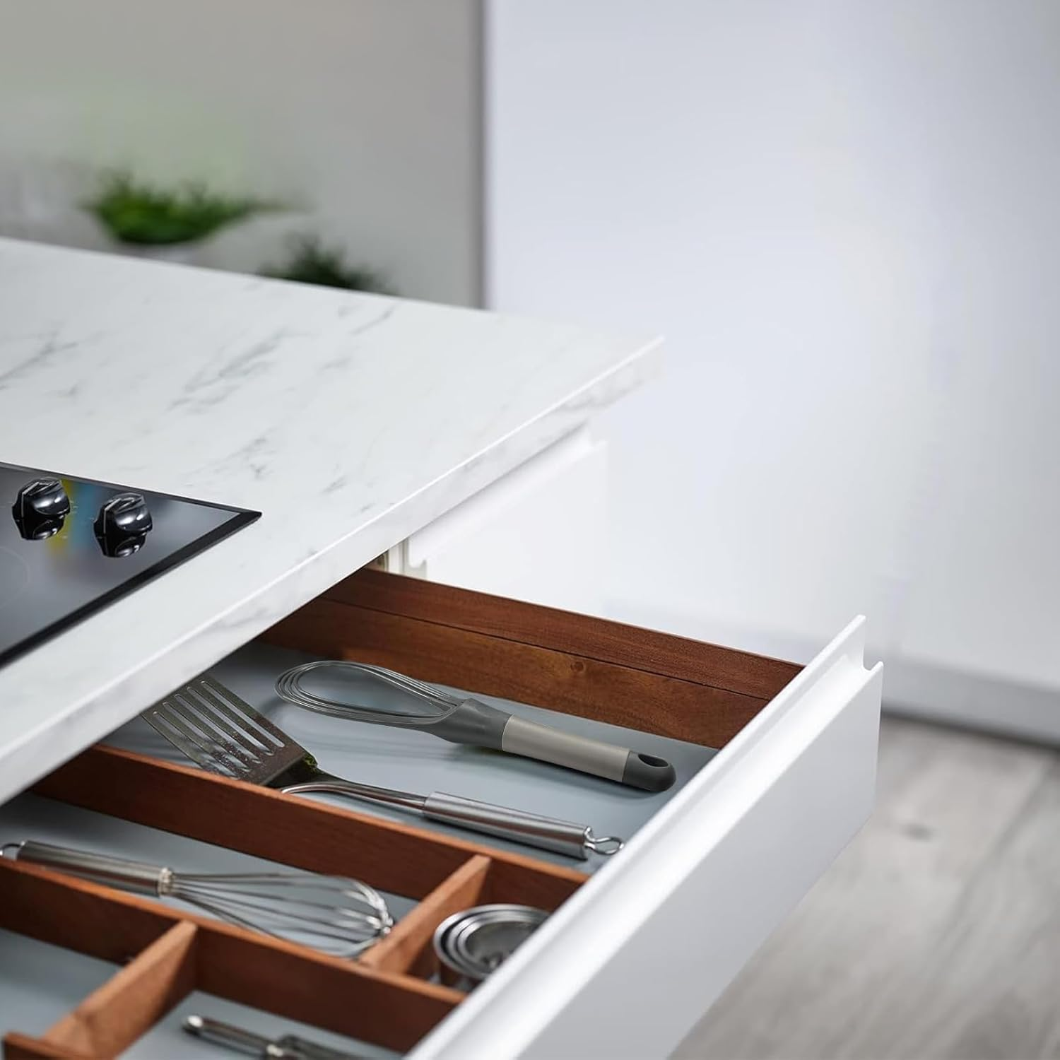 Flat Whisk and Balloon Whisk- Suitable for Non-Stick Cookware, Silicone, Blue image number 1