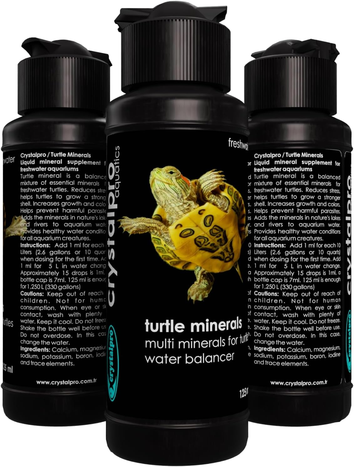 Crystalpro Turtle Minerals 4.22 Oz - Helps Grow a Better Shell and Improves General Health - Mineral Additive for Turtles- Aquarium Salt for Freshwater Tanks - Calcium for Turtle image number 3