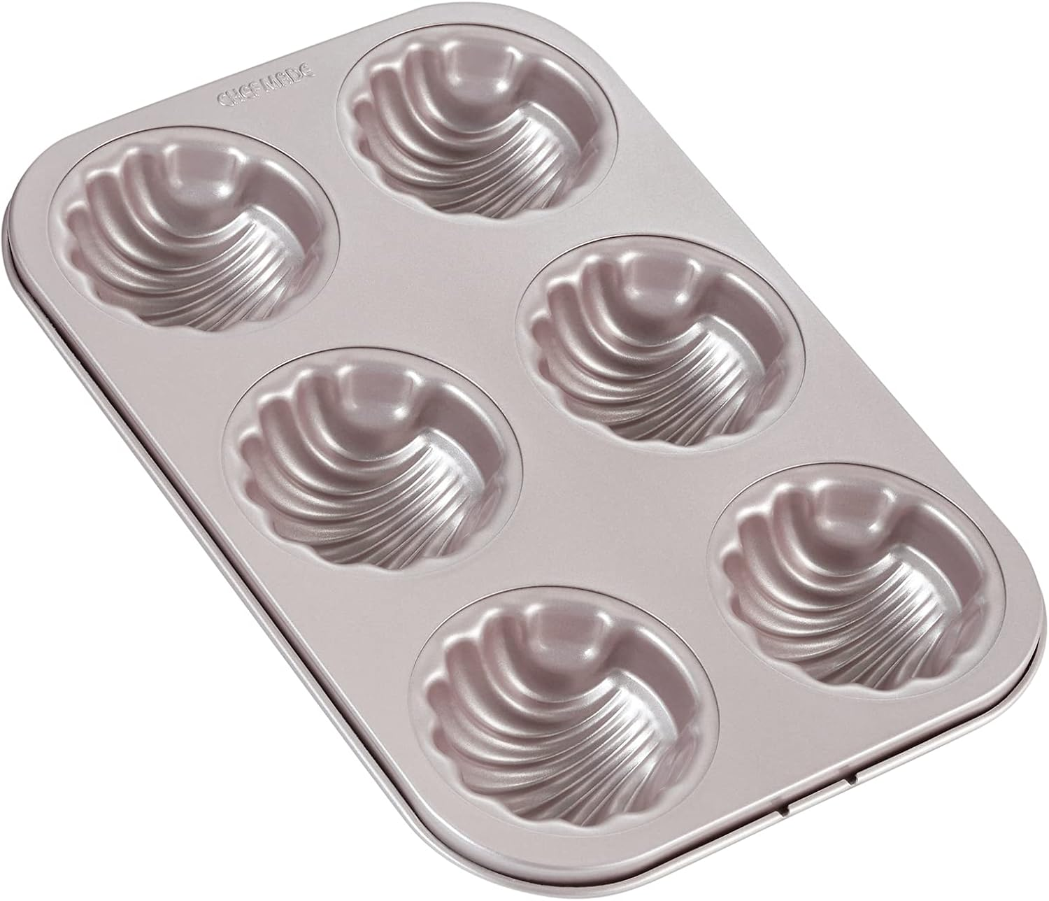CHEFMADE Tube Cake Pan, 12-Cavity Non-Stick Cyclone Doughnut Bakeware for Oven Baking (Champagne Gold) image number 2