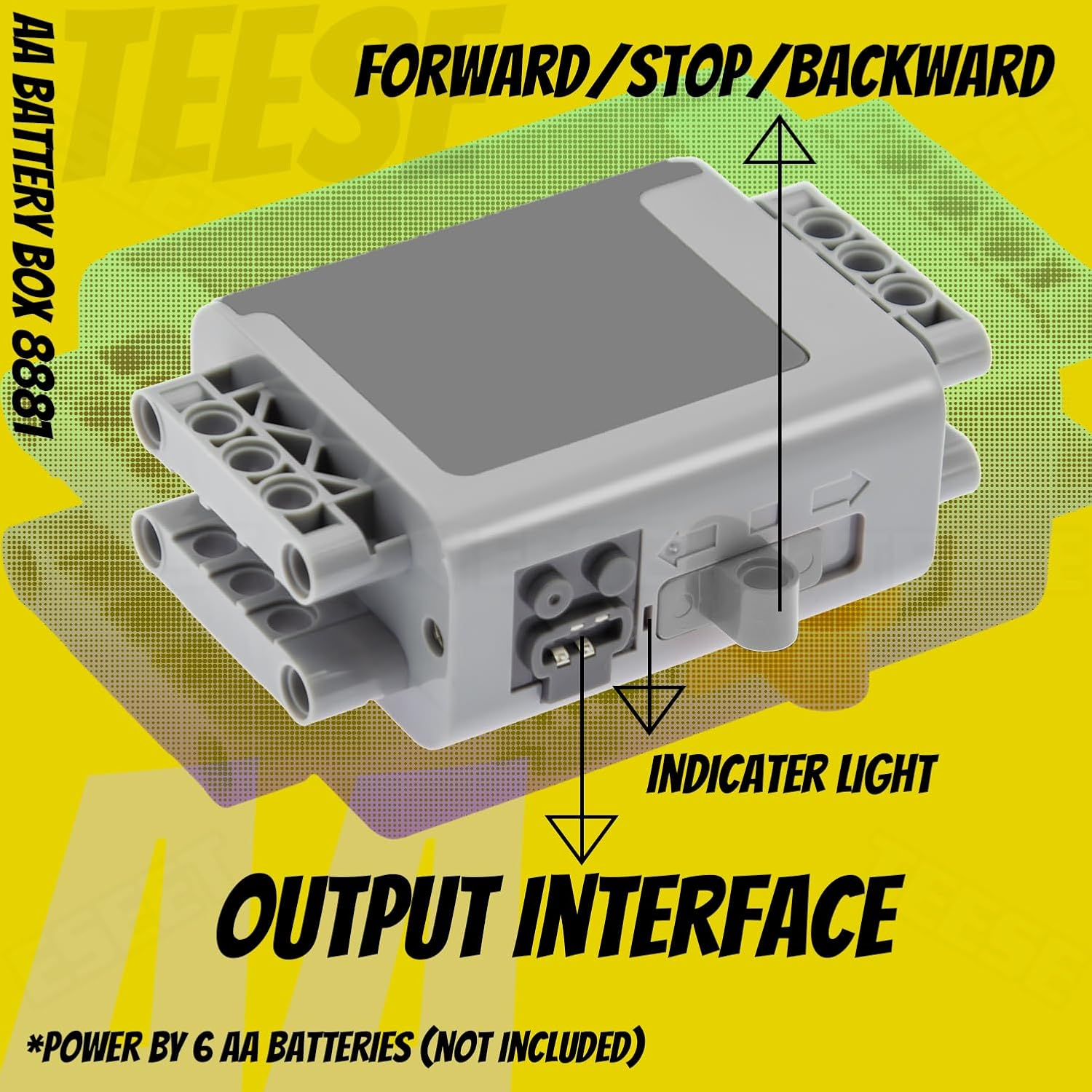 TEESE 50Pcs Technic-Motor Set with Battery-Box-Switch-Cable, Gear-Axle-Universal-Joint, Compatible with Technic-Parts image number 4