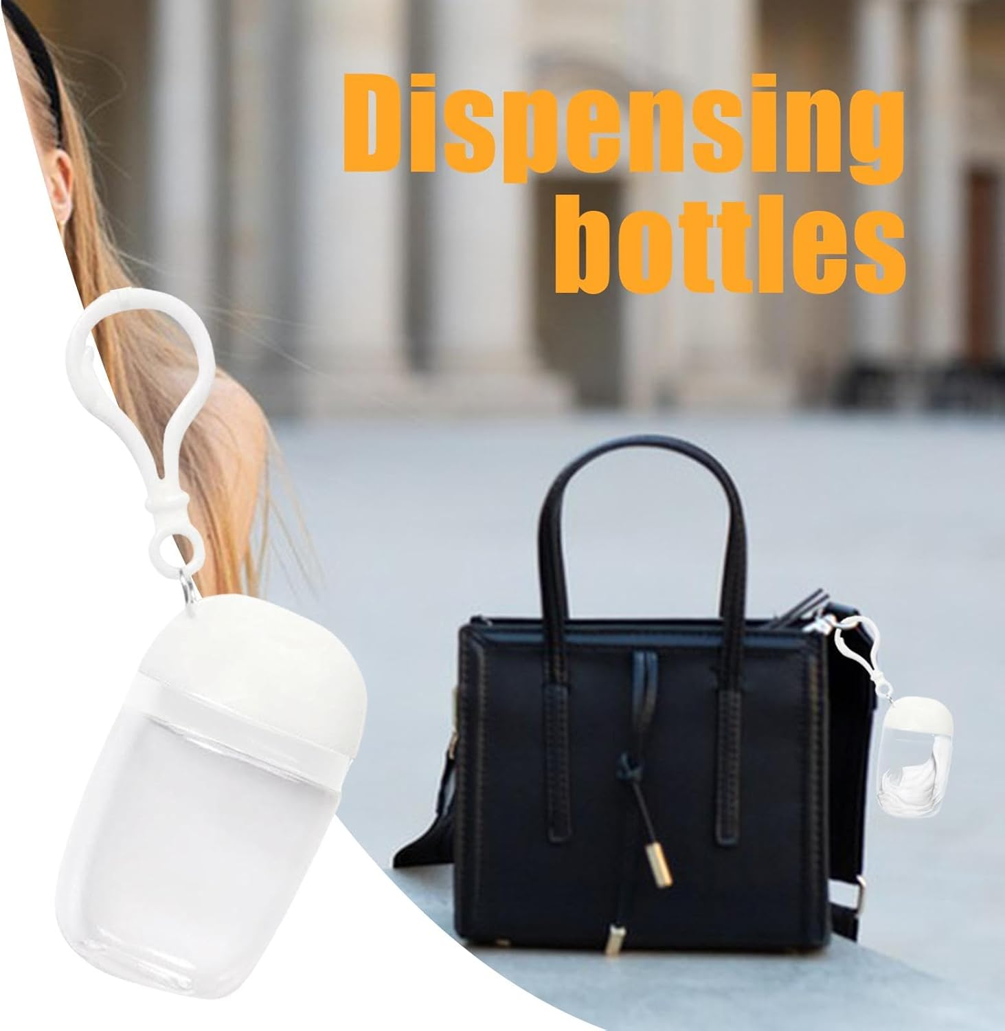 Travel Refillable Bottles, Dispenser Bottle with Keychain - 30Ml Refillable Portable Dispenser Bottles | Snap Design Empty Refillable Containers for Cleansing Lotion image number 3