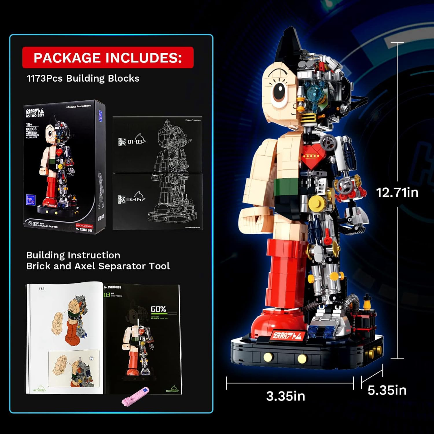 Pantasy Astro Boy Mechanical Version Buildable Figure 1250 Pieces Set image number 5