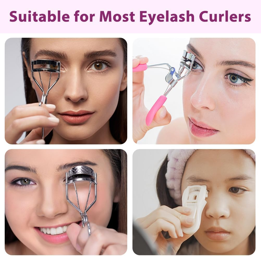 BUTBU 50Pcs Eyelash Curler Refills, Eyelash-Curlers Pads, Silicone Rubber Curlers Replacement Pad, Durable Rubber Strips for Universal Eyelash Curler (Black) image number 4