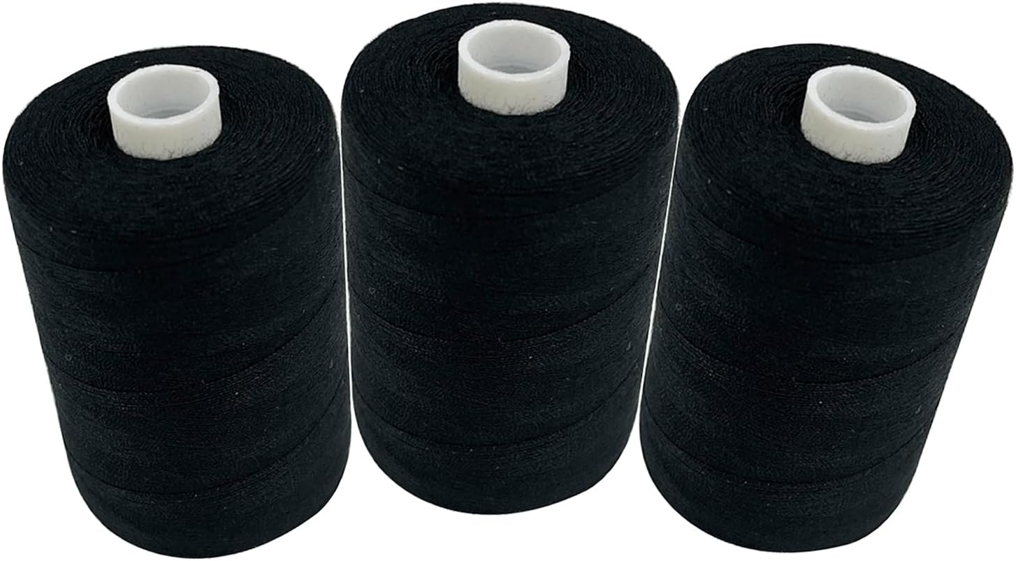 Haobase Sewing Thread Assortment Coil Black 1000 Yards per Spool 40S/2 Polyester Thread Sewing Kit for Hand and Machine Sewing