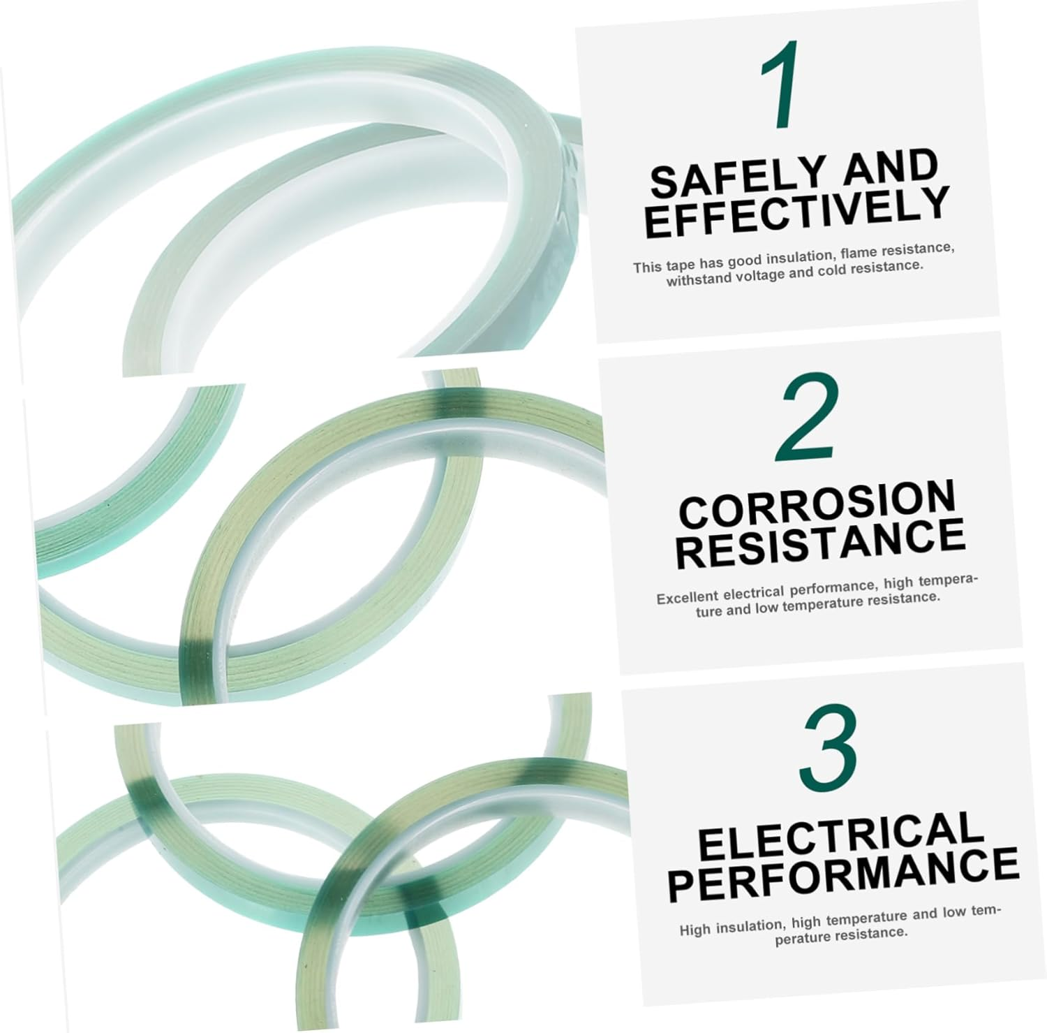 KICHOUSE 6Pcs High Temperature Adhesive Tapes Heat Resistant Insulated Silicone Protective Films for Spray Paint Masking Total Wear Resistant for Electronics and Packaging image number 5