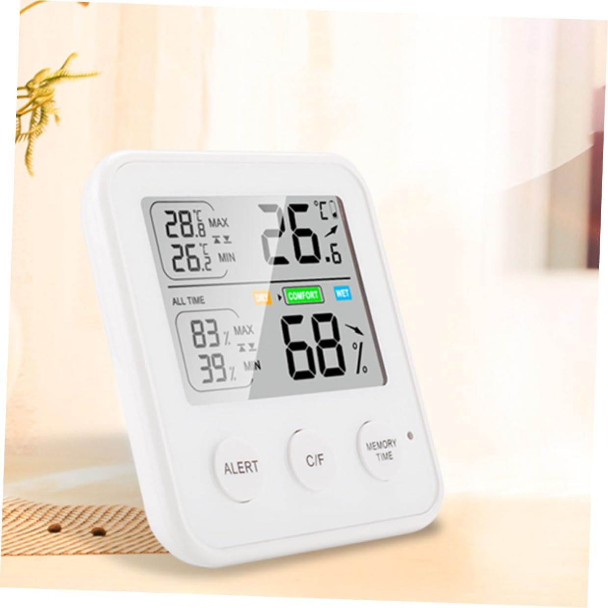 High Precision Digital Thermohygrometer for Indoor Use Multipurpose Hygrometer Thermometer with LCD Display Abs Material Accurate Temperature Humidity Sensor for Home Office image number 1