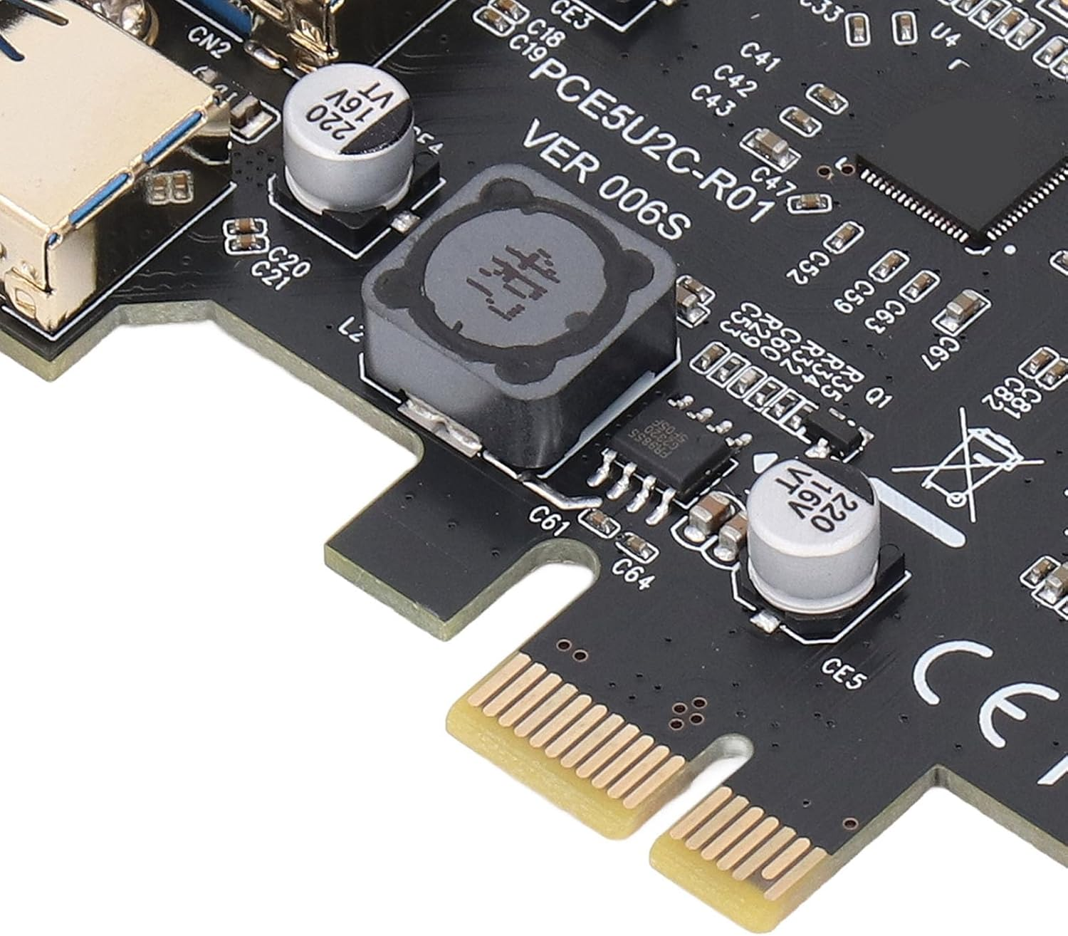 Ejoyous PCLE to USB 3.2 Expansion Card 2X Type-C+3X Type-A 5Gbps High Speed, Compatible with Win7-11/Os X/Linux, Stable and Non-Disconnecting, Adaptable for Desktop Computers image number 2