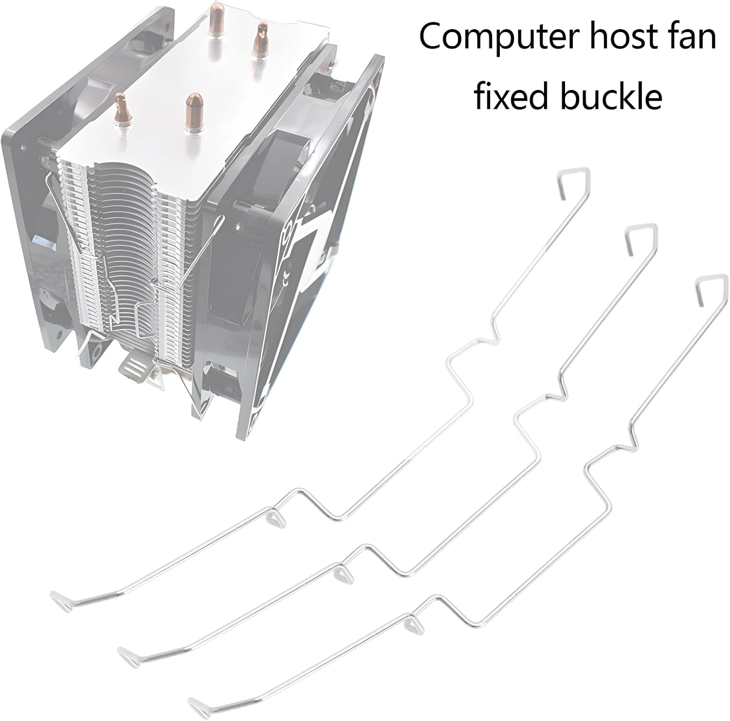 VGOL 4Pcs Computer Host Fan Radiator Fixing Buckle Computer Host Fan Fixed Buckle Cooling Fan Spring Wire Hook Circlip Steel Wire Lower Hook for DIY Computer Projects image number 1