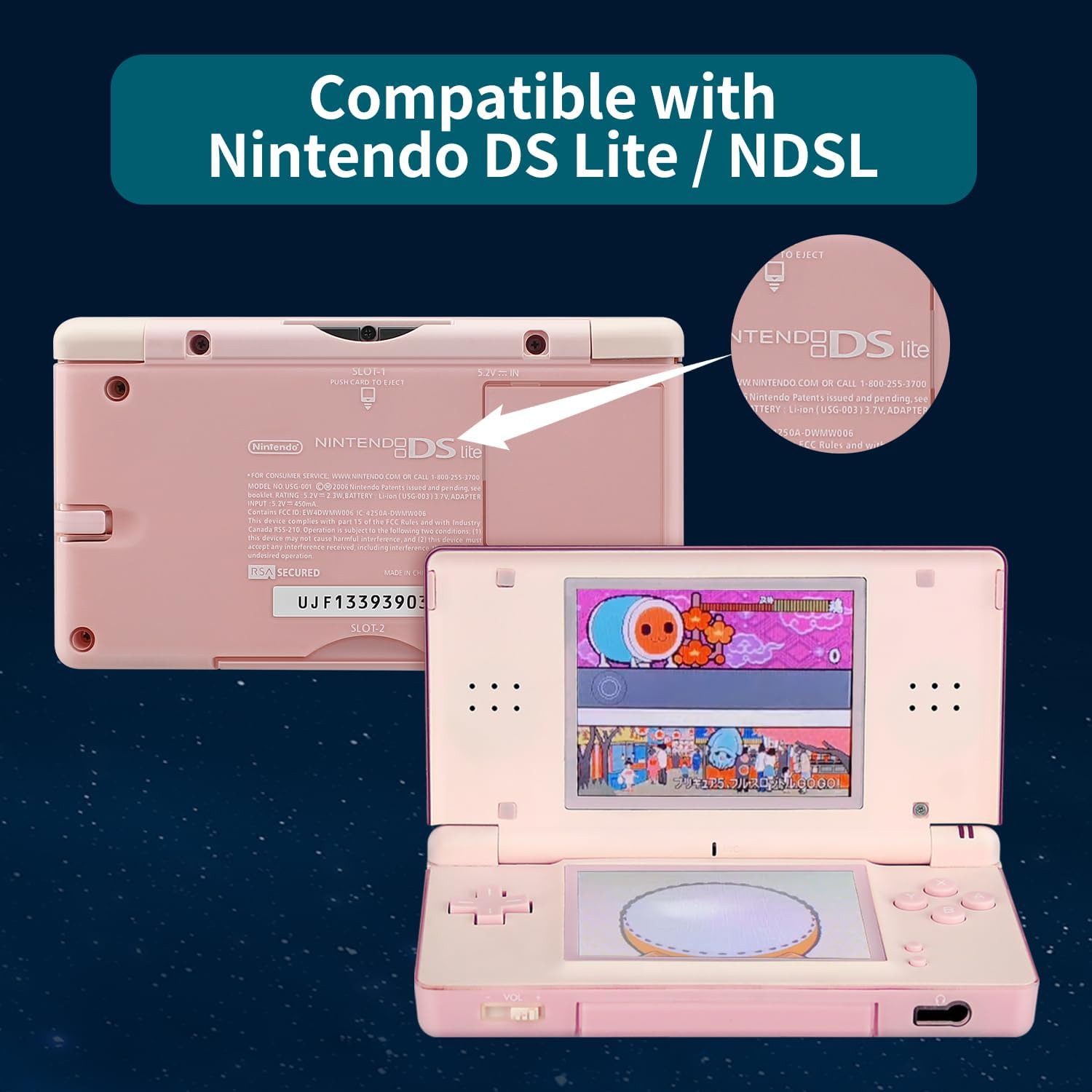 OSTENT 3.7V 1200Mah Rechargeable Li-Ion Polymer Lithium-Ion Battery Pack Tool Kit Pen for Nintendo DSL NDS Lite image number 5