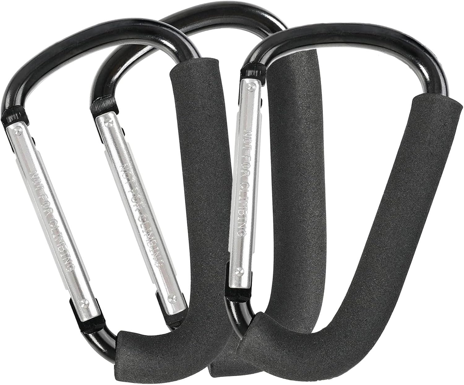 Stroller Hooks, Pram Clip and Carabiner Clip with Heavy-Duty Aluminium, Foam Grip, 6.3 Cm Size, 3 Pack, Compatible with Most Strollers &ndash; Unron image number 2