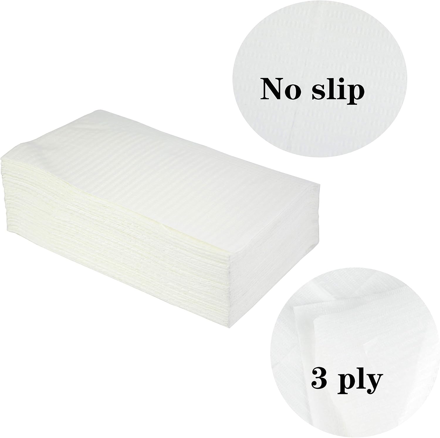 Aebderp 125Pcs Disposable Nail Art Tattoo Paper Towels Table Mat, 3-Ply Waterproof Tattoo Bibs Sheets Nail Desk Mat, Tattooing Tablecloth Pads Tray Covers, Nail Napkins for Nail Salon Supplies (White)
