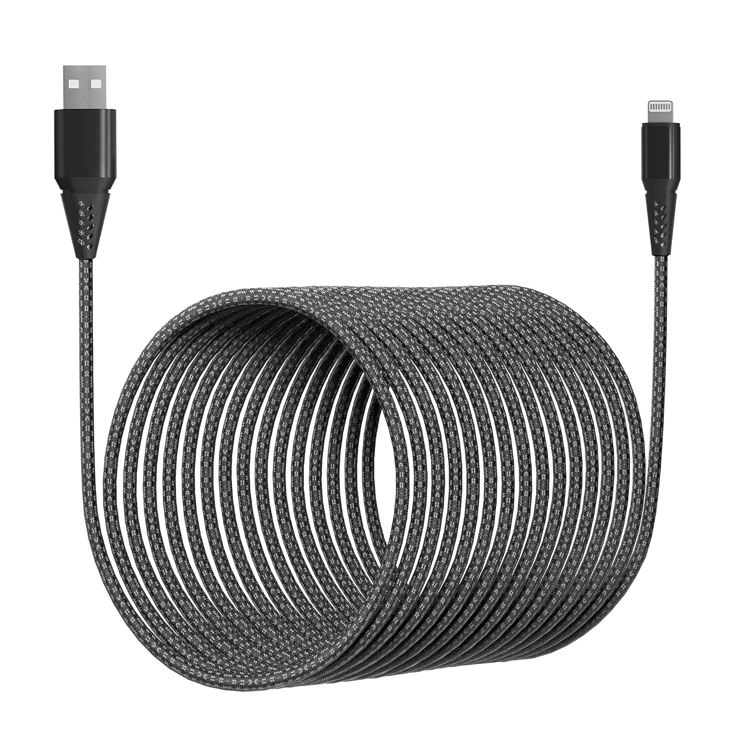 Iphone Charger 26FT/8M [Apple Mfi Certified] Lightning Cable Extra Long Iphone Charging Cord Nylon Braided Fast Apple Charger Cable 2.4A for Iphone 13 12 11 Pro X XS Max XR/8 Plus/7 Plus/6/6S Plus/5S image number 1