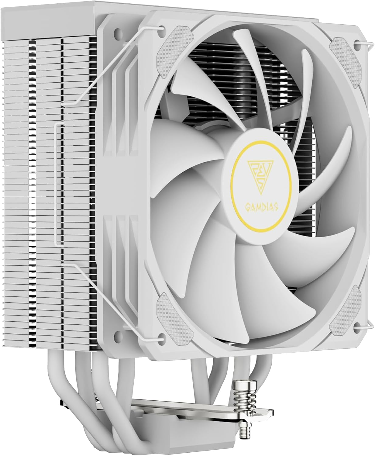 Gamdias CPU Air Cooler Digital Display PWM Fan 4 Copper Heat for Intel LGA1700 AMD AM5, 120Mm Hydraulic Bearing PWM Fan, 2.63 Mmh2O, Support LGA1700/1151/1150/1155/1156/1200/2011/2066/AM5/AM4 (Black)