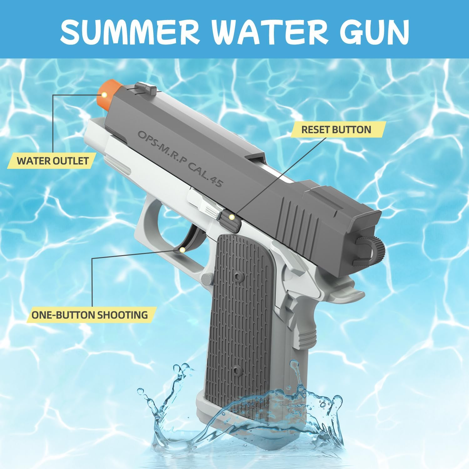 Water Gun for Kids, 2 Pack Squirt Guns Cool Small Manual Water Soaker Gun Summer Swimming Pool Beach Water Fighting Toys Water Pistol Toy Gifts for Boys Children image number 5