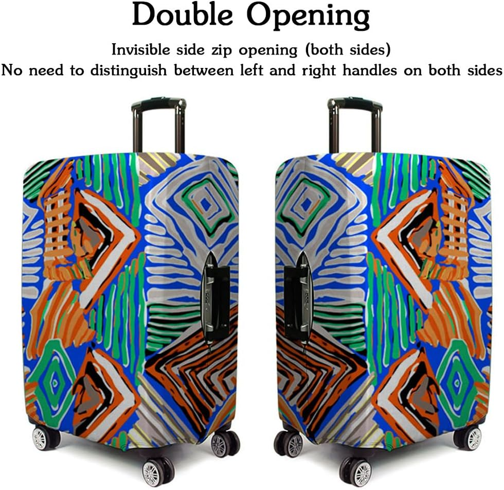 Morbuy 3D Collage Washable Suitcase Protector Anti-Scratch Elastic Spandex Suitcase Cover Fits 18-32 Inch Trolley Luggage Travel Accessories with Luggage Tags (M(22"-24"),Painting) image number 4