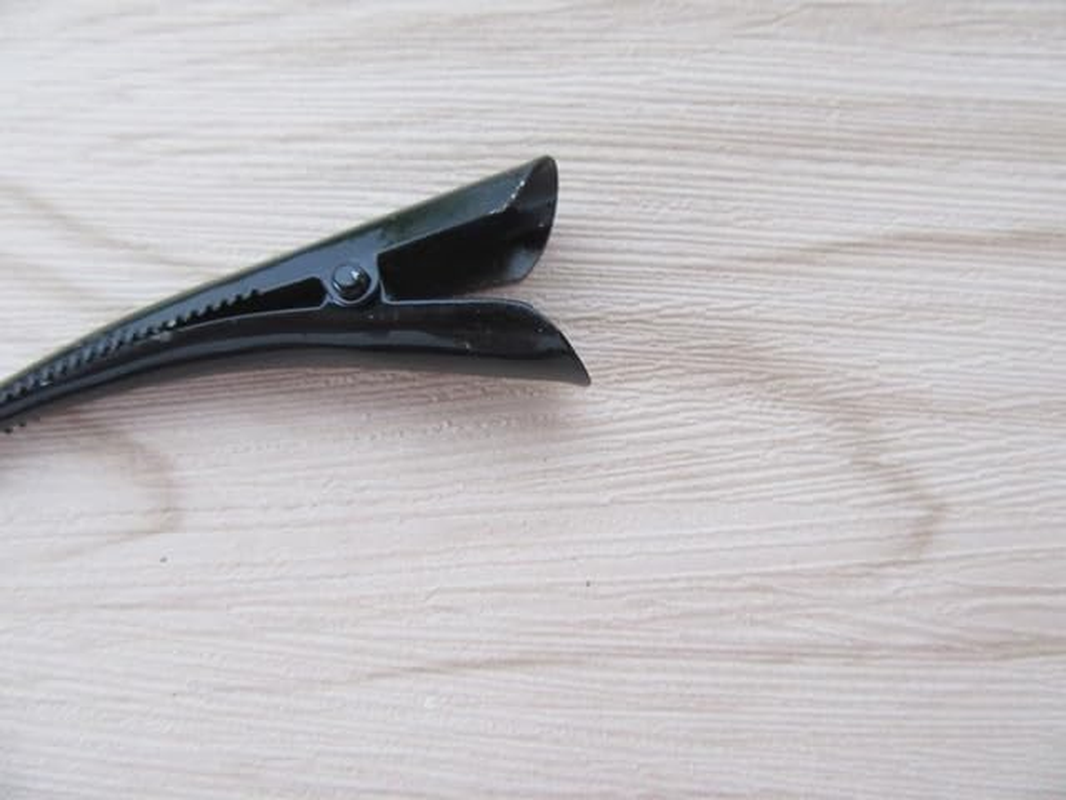 100Pcs Black Single Horn Shape Hairstyle Alligator Hair Clip Bar image number 3