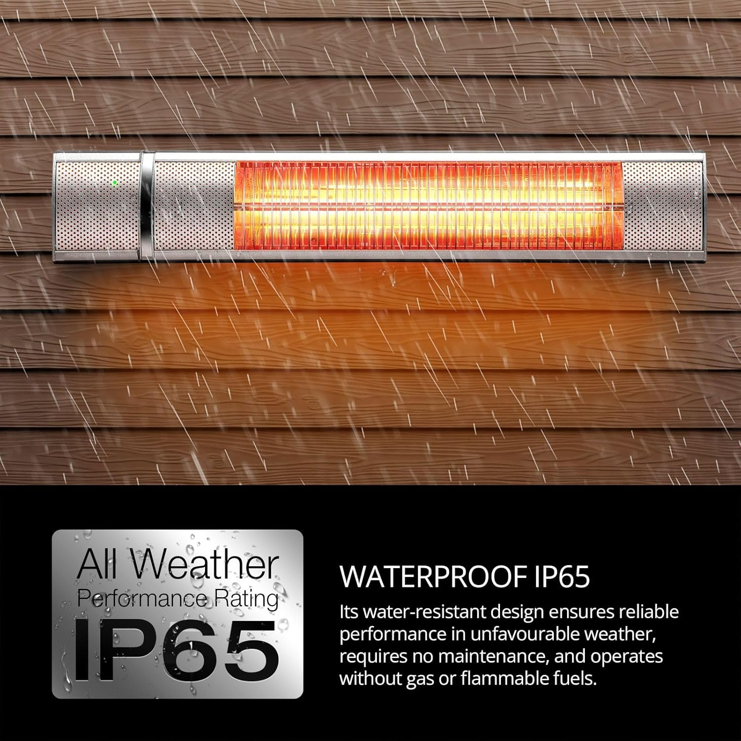 Maxkon 2000W Electric Halogen Heater Outdoor Indoor Infrared Space Patio Room Bar Warmer Instant Heat Strip Wall Ceiling Waterproof image number 6