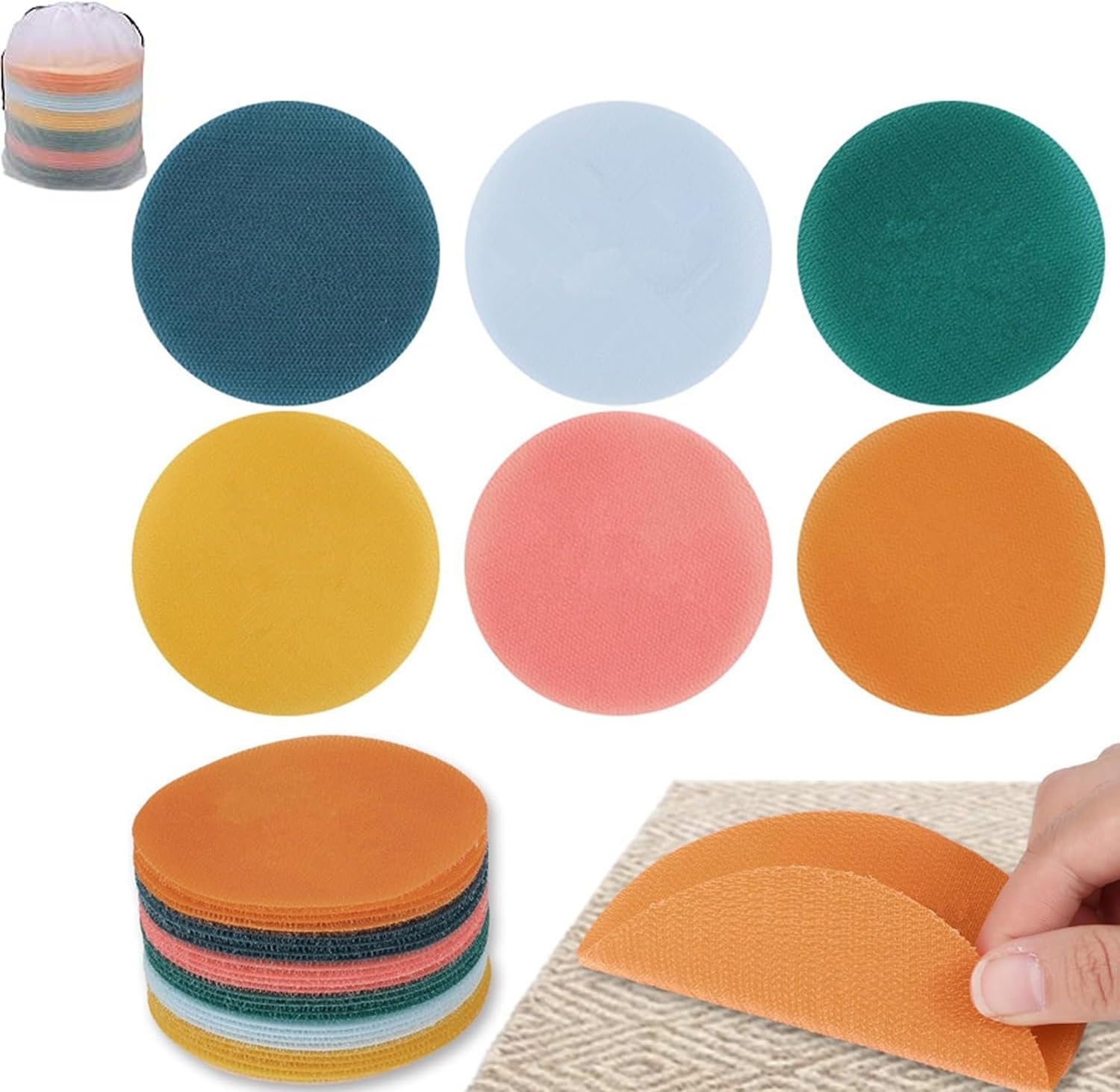 36Pcs Multicolor Carpet Sit Spots Markers with Storage Bag, Floor Dots for Classroom Sitting, Teacher Supplies Kindergarten Decoration, Circle Time Sit Stickersclassroom image number 3