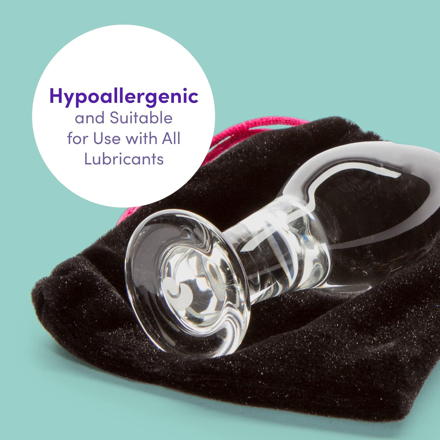 Lovehoney Pure Pleasure Butt Plug - 4 Inch Glass Anal Plug - Tapered Tip with Flared Base - Waterproof - Clear image number 6