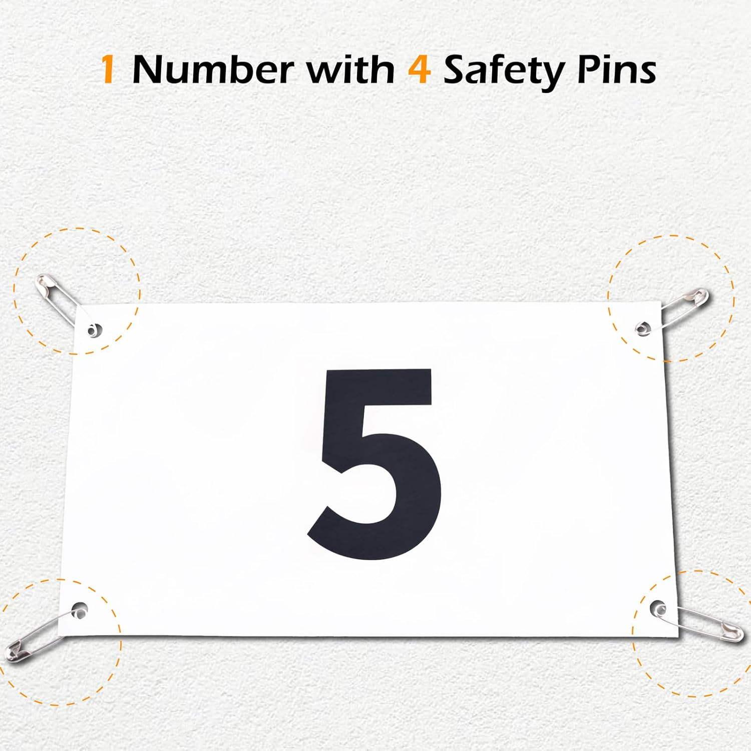 TRIWONDER Tyvek Race Bibs Running Numbers with Safety Pins, Large Numbers 1-500 for Marathon Runners Events Sports Games image number 5