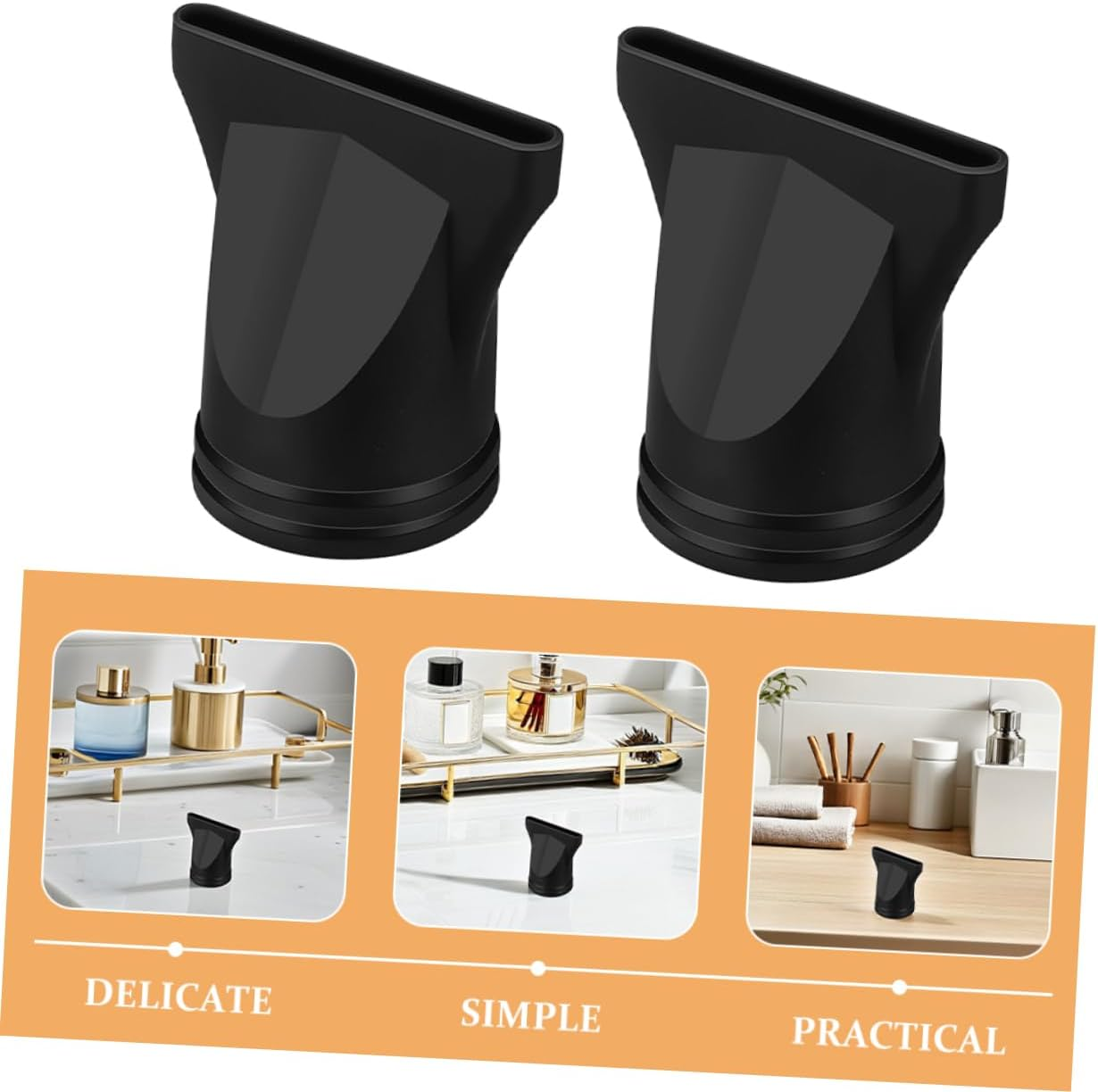 Minkissy 5Pcs Hair Dryer Accessories Diffuser Nozzle for Hair Dryer Plastic Diffuser Attachment image number 3