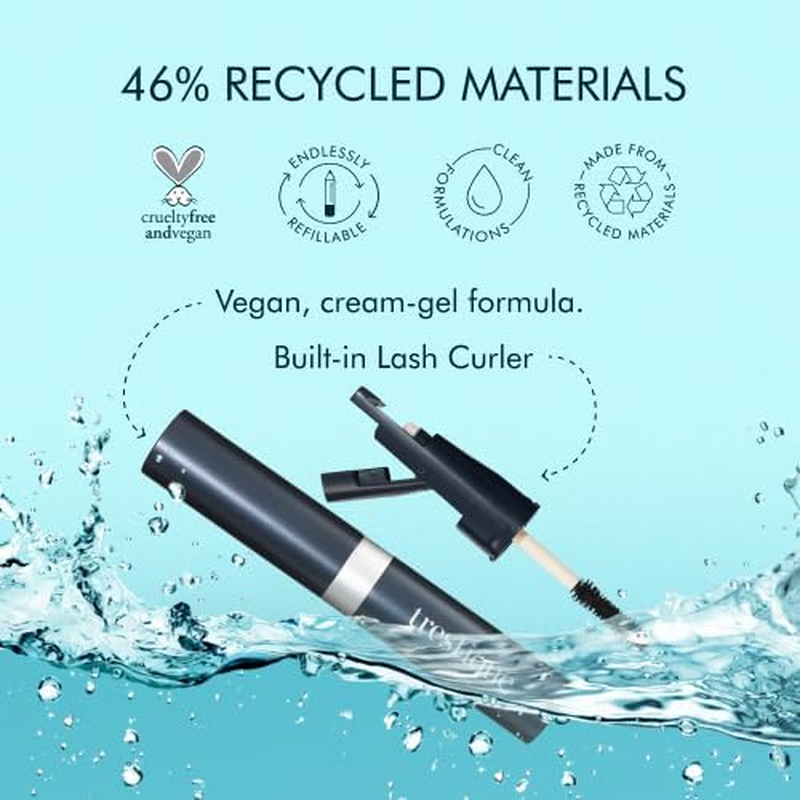 TRE'STIQUE Good Vibes Mascara, Refillable, Built-In Lash Curler, Black, Lengthens & Volumizes, Clean Beauty image number 1