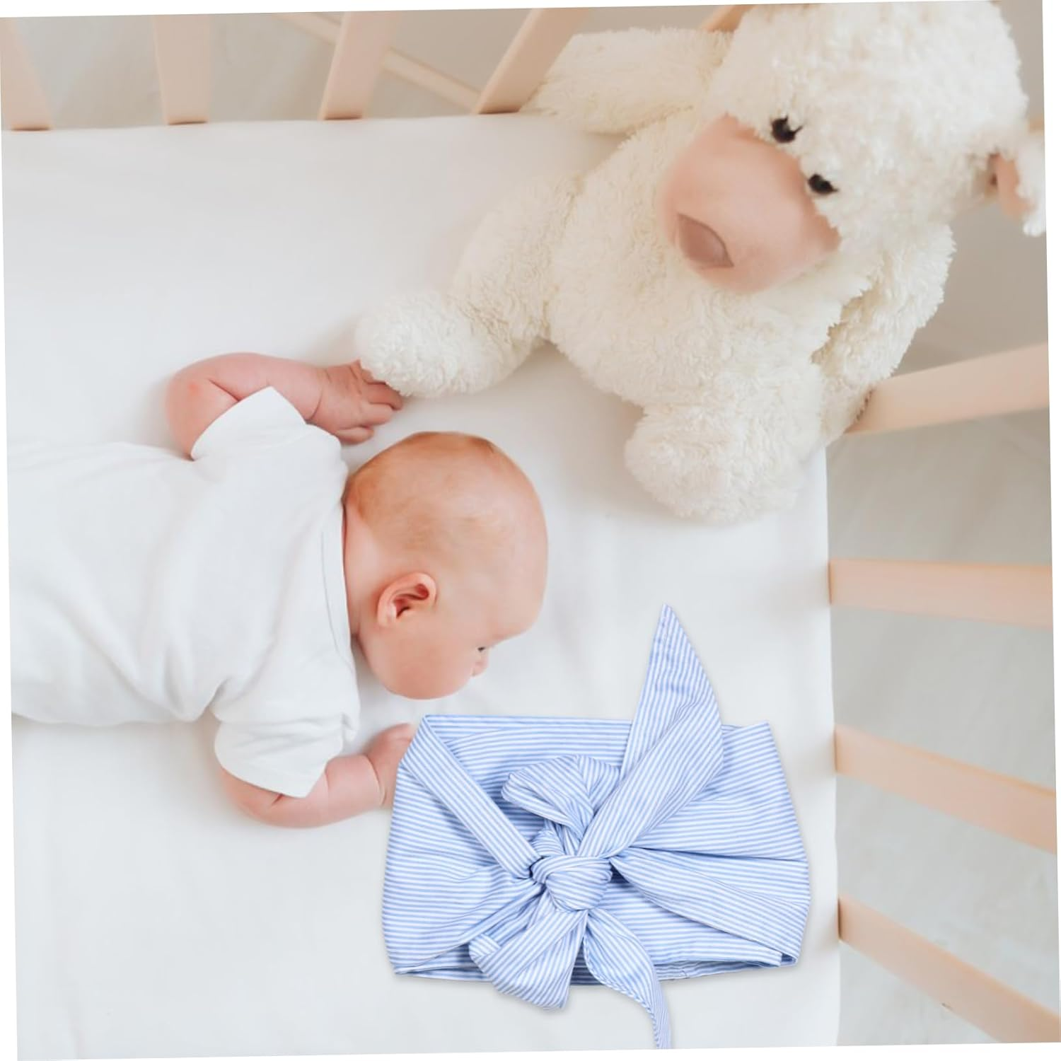 Beaupretty Cute Swaddle Decorative Ribbon Hooded Towels for Nursery Newborn Bowknot Wrap image number 6