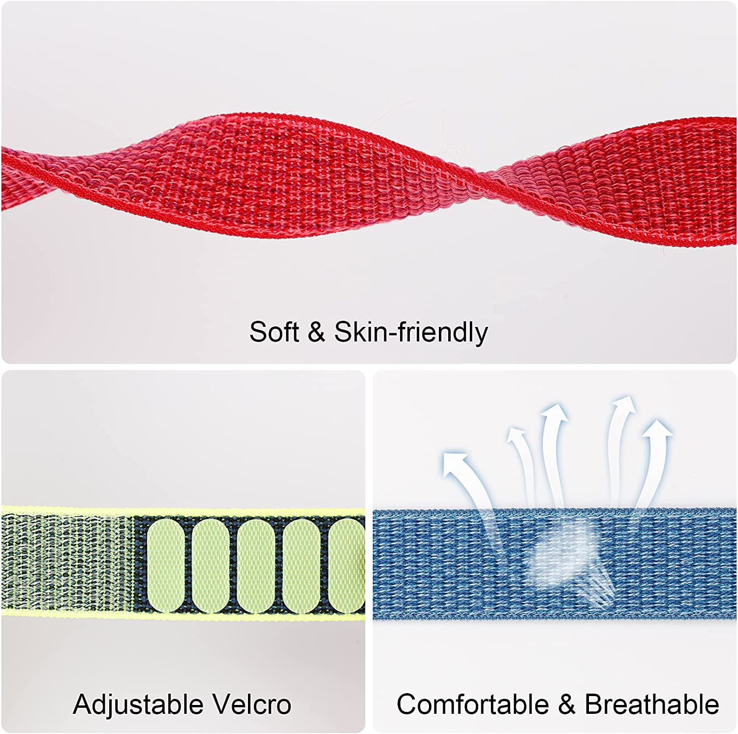 2 Pack Kids Wristband for Airtag, Nylon Watch Band GPS Tracker Holder Protective Case Compatible with Apple Air Tag, Adjustable Anti-Lost Bracelet for Toddler Baby Children Elders - Black+Pink image number 6