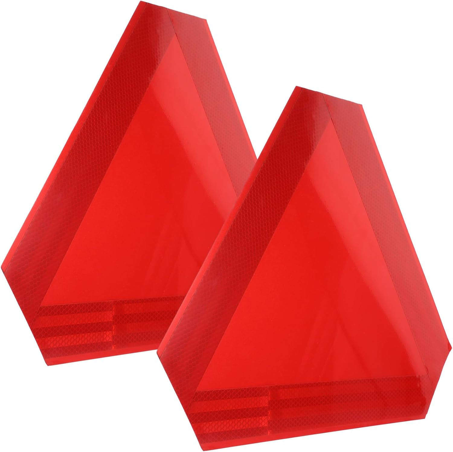 Amosfun 2Pcs Emergency Reflective Triangle Safety Signs Vehicle Warning Boards for Roadside Visibility and Accident Prevention