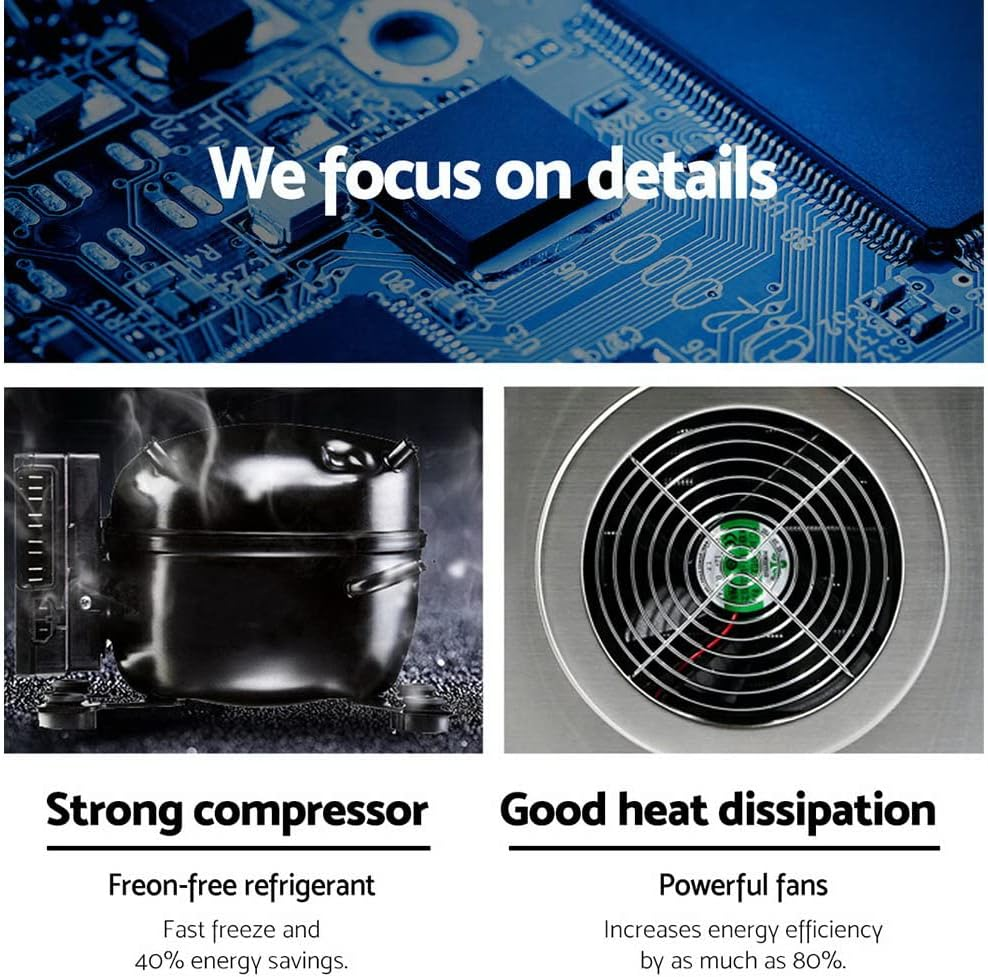 Devanti Ice Maker Machine, 3.2L Stainless Steel Portable Countertop Icemaker Cube Makers Commercial Home Office Kitchen Appliances, Electric Fast Freeze Silver image number 3