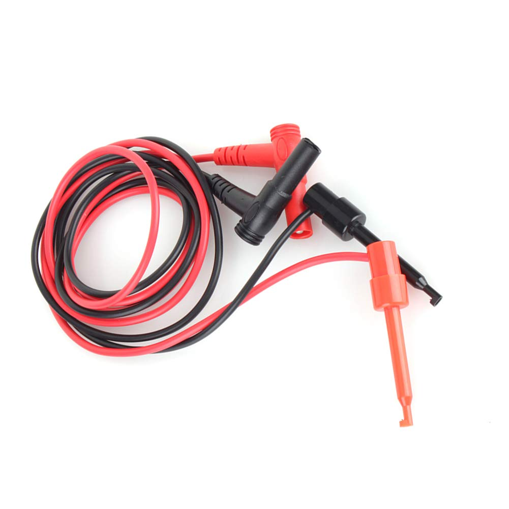 Xiuganpo 1 Pair Banana Plug Test Hook Clamp/Holder Probe Lead Cable, Flexible and Convenient Multimeter Test Wire with Insulation Plastic Boots, Suitable for Power Supplies and Electronic Equipment image number 2