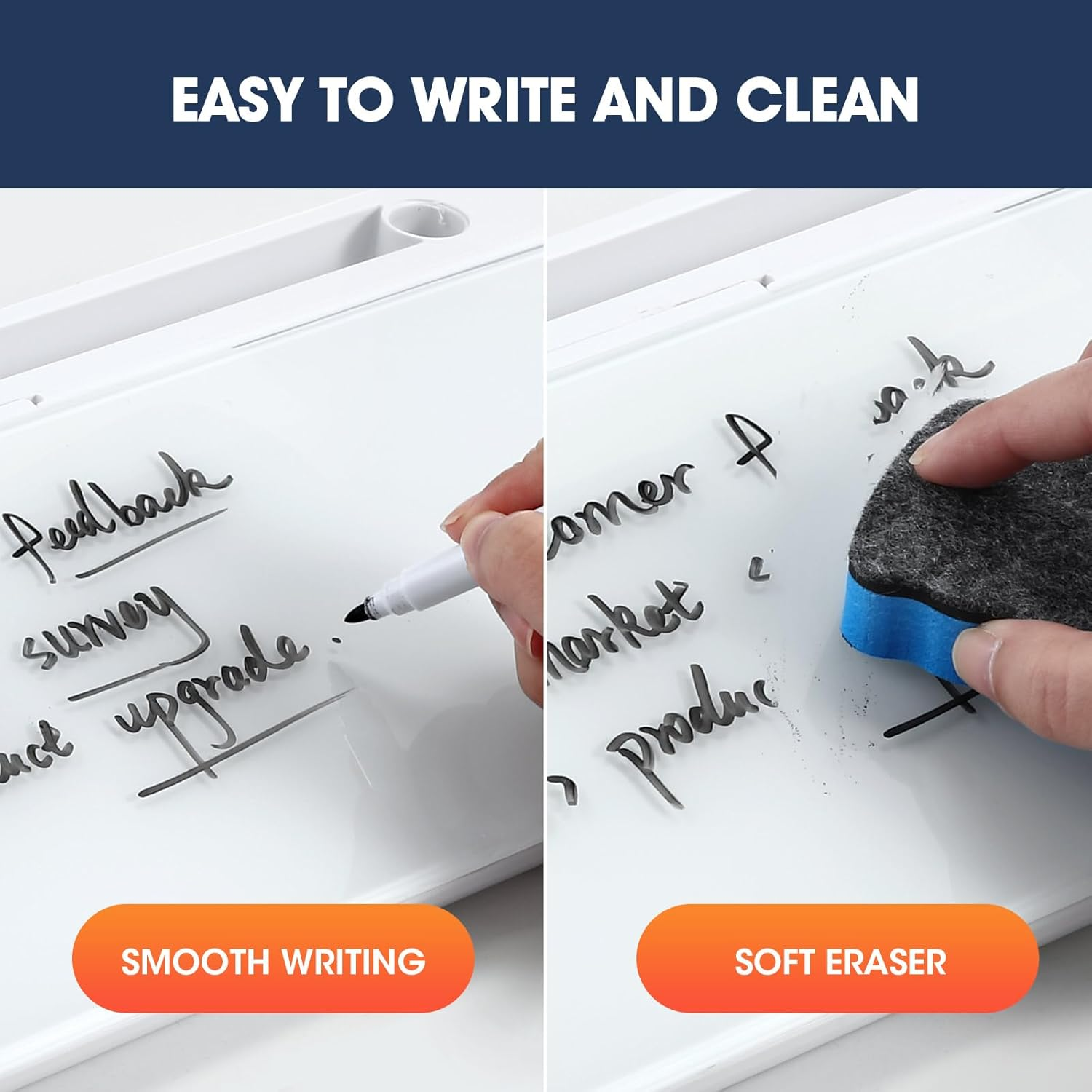 Glass Desktop Whiteboard Organiser Dry Erase White Board Memo Note Pad Computer Keyboard Stand School Office Accessories Phone Tablet Holder image number 1