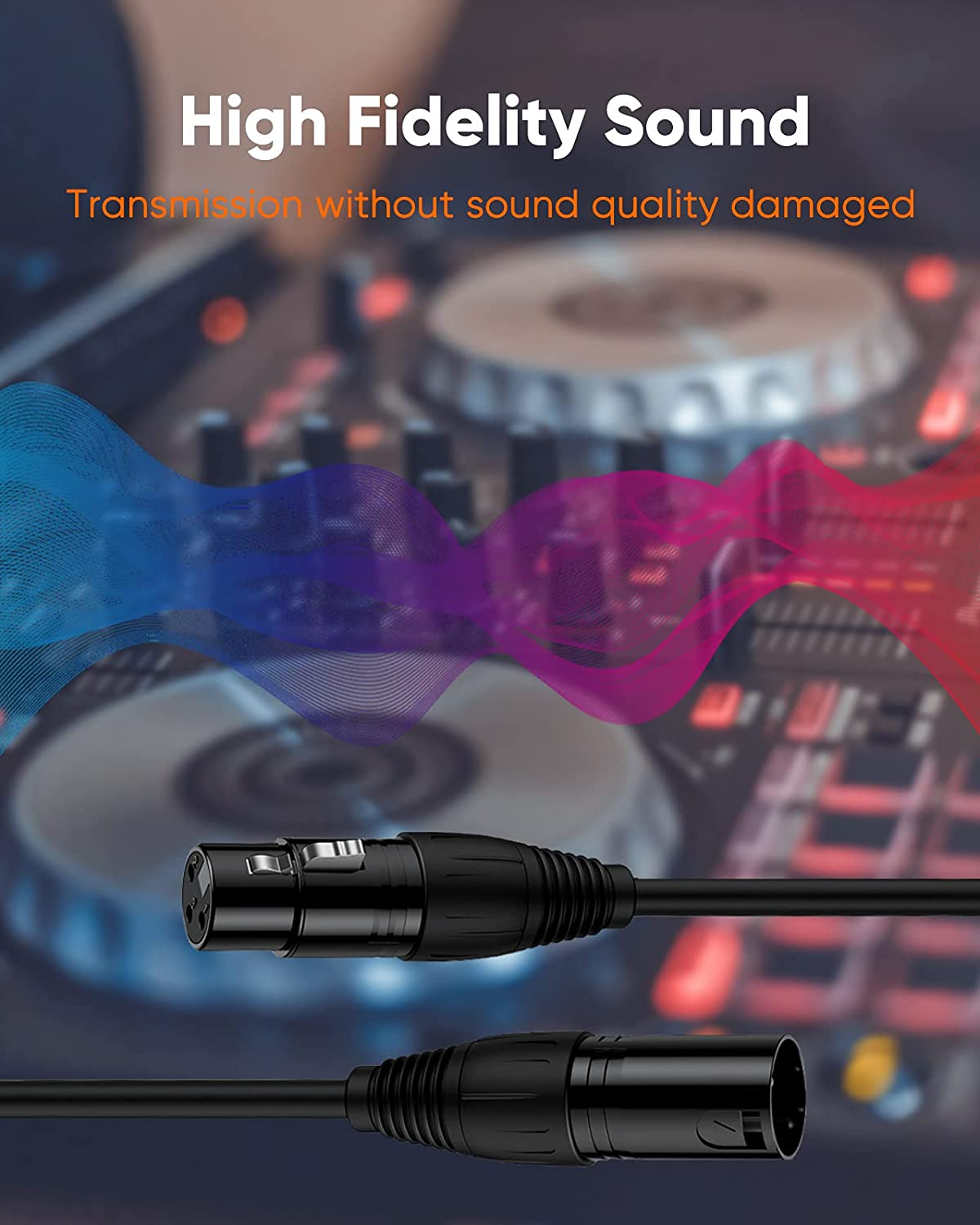 XLR Cable, Cablecreation 6 FT XLR Male to XLR Female Balanced 3 PIN Microphone Cables, Black image number 6