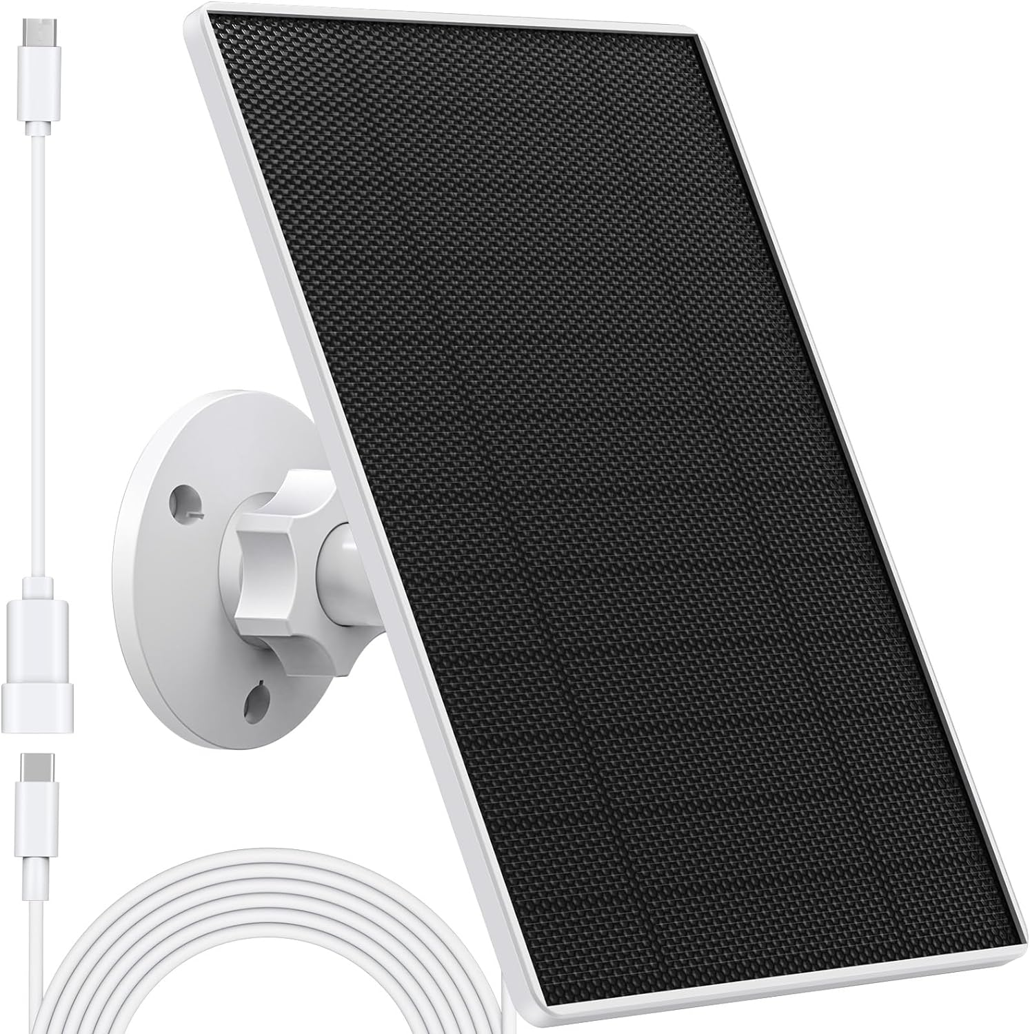 SANKABA Solar Panel for Eufy Camera,6W Solar Charger for Eufy E,2C/2C Pro,2/2Pro,E20/E40,Solo,Solocam Spotlight Outdoor Camera,Ip65 Waterproof Usb-C/Micro USB Connector & Rubber Plug(White)