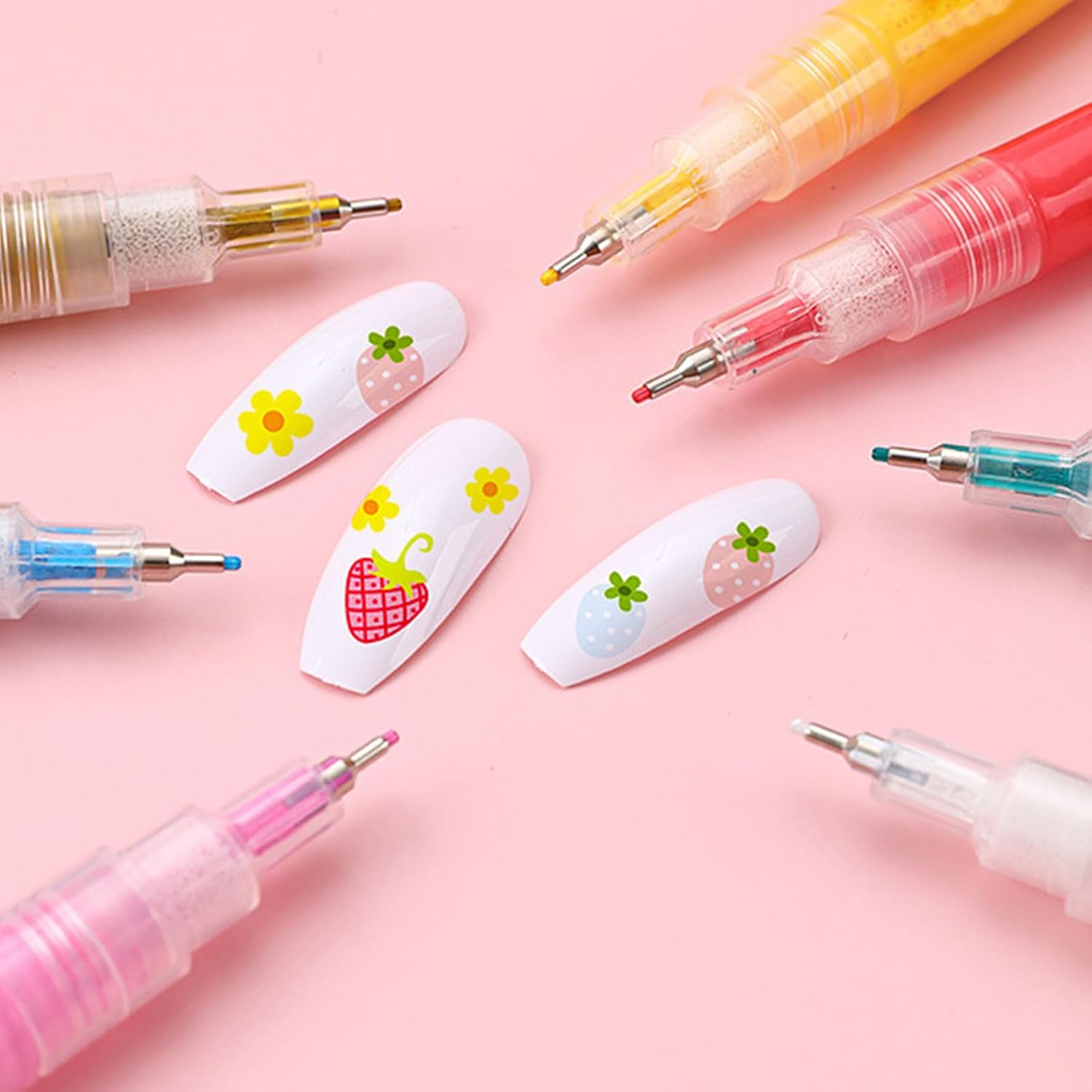 Qkbuza Nail Polish Pens for Kids,12 Colors Acrylic Paint | Quick-Drying Gel Nail Pens | for Daily Party Wedding Holiday Spring Summer Halloween Girls Teens image number 4