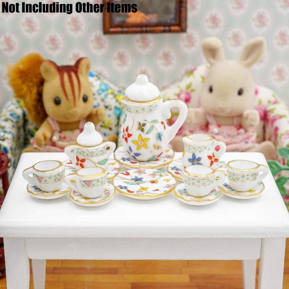 Odoria 1/12 Scale Dolls House Miniature Tea Sets 15Pcs Dollhouse Accessories, Blossom image number 6