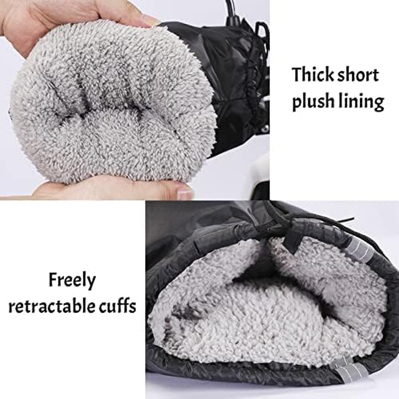 Motorcycle Handlebar Muffs Gloves for Men Women Waterproof, Winter Thickened Windproof Hand Warmer for Motorbike Scooter