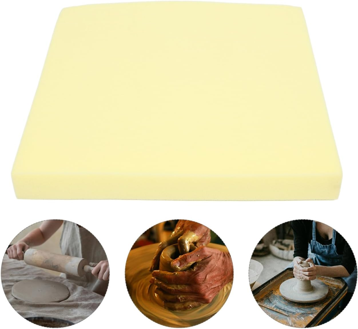 Tofficu Pottery Foam Pad 17.68X17.68 Inch, Square Craft Sheet for Glazing & Pressing, Table Runner Mold Tool, Making Bowls Plates, Ceramic Painting Supplies image number 2