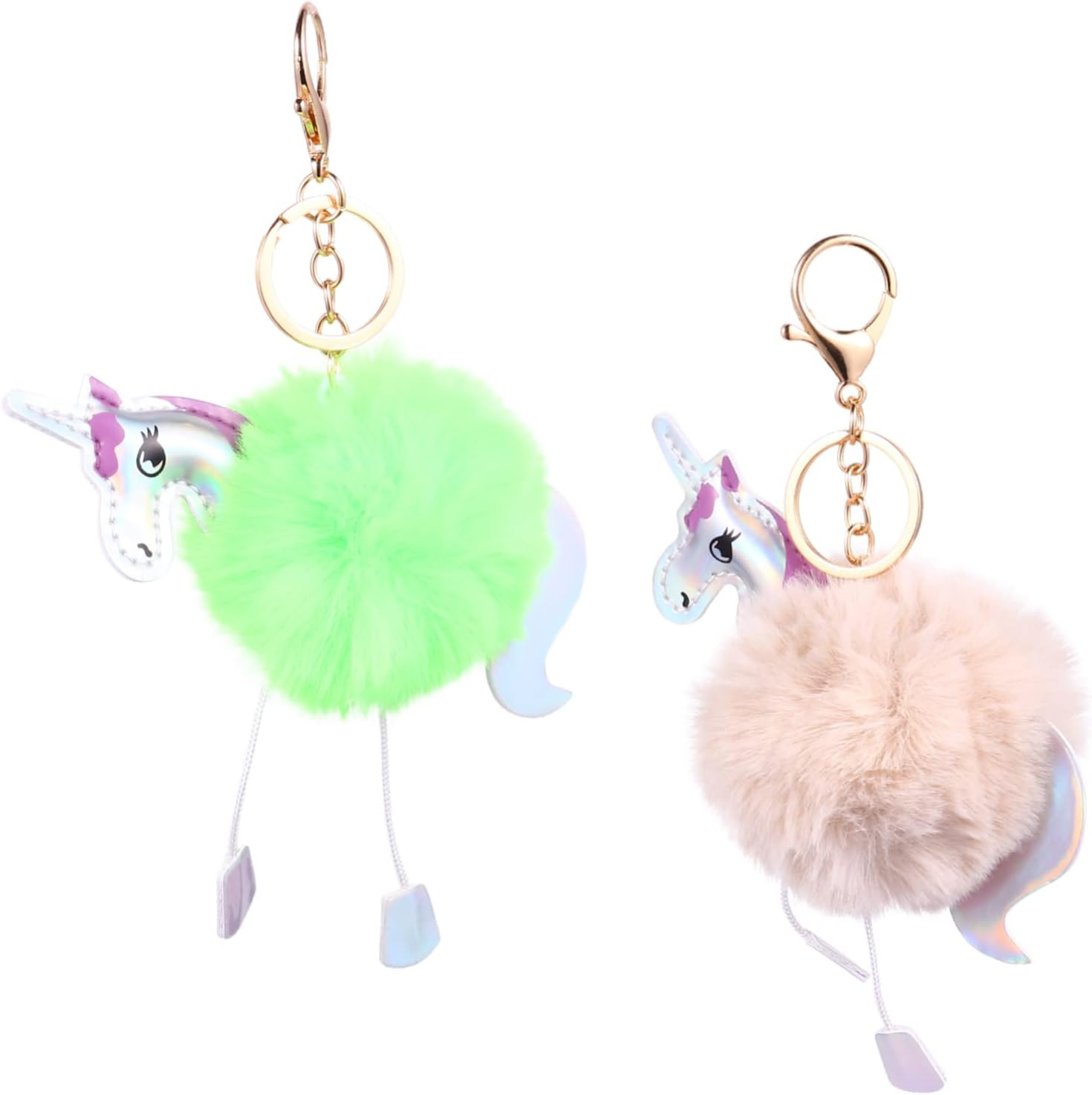 WHAMVOX 1Set Plush Unicorn Keychain Cute Bag Pendants Plush Materials Fashionable Accessories for Handbags and Car Keys image number 1