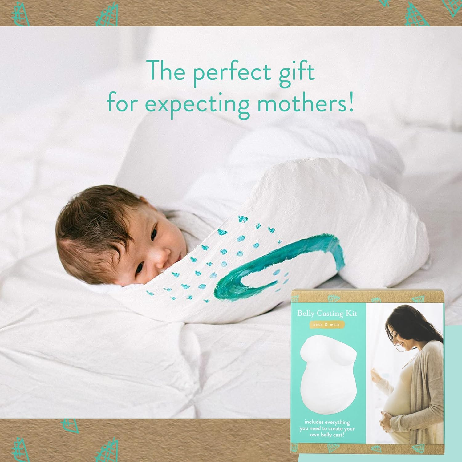 Kate & Milo Belly Casting Kit, Pregnancy Keepsake Making Kit, Easy to Make DIY Plaster Cast Baby Bump Keepsake, Expecting Moms image number 5