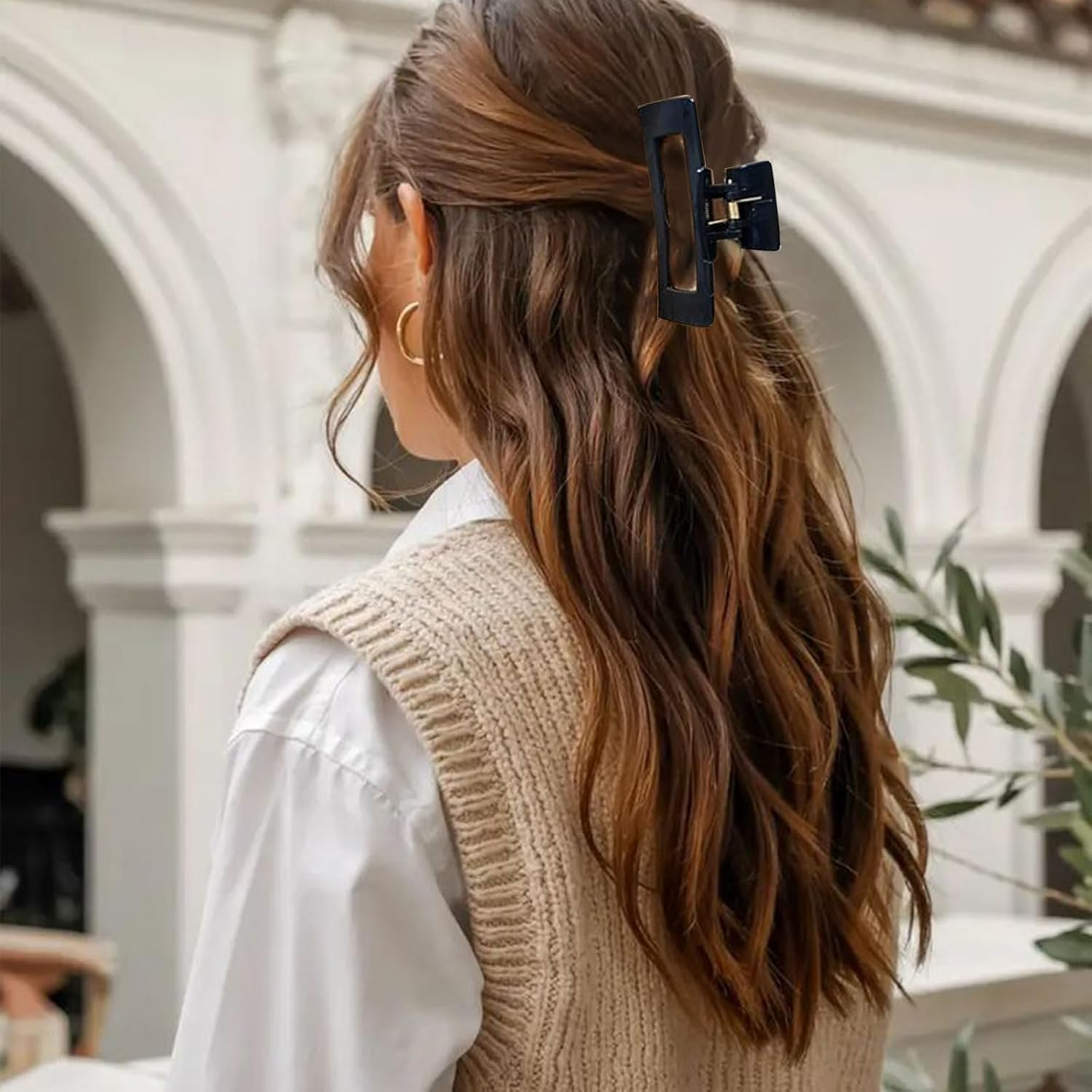 Muorruo 4-Pack Cloud Clip, Flexible Silicone Hair Clips, Non-Slip Large Bendable Clip, Soft Hair Clips for Thin and Thick Hair, Non-Removable Hair Clip (Wine Red) image number 2