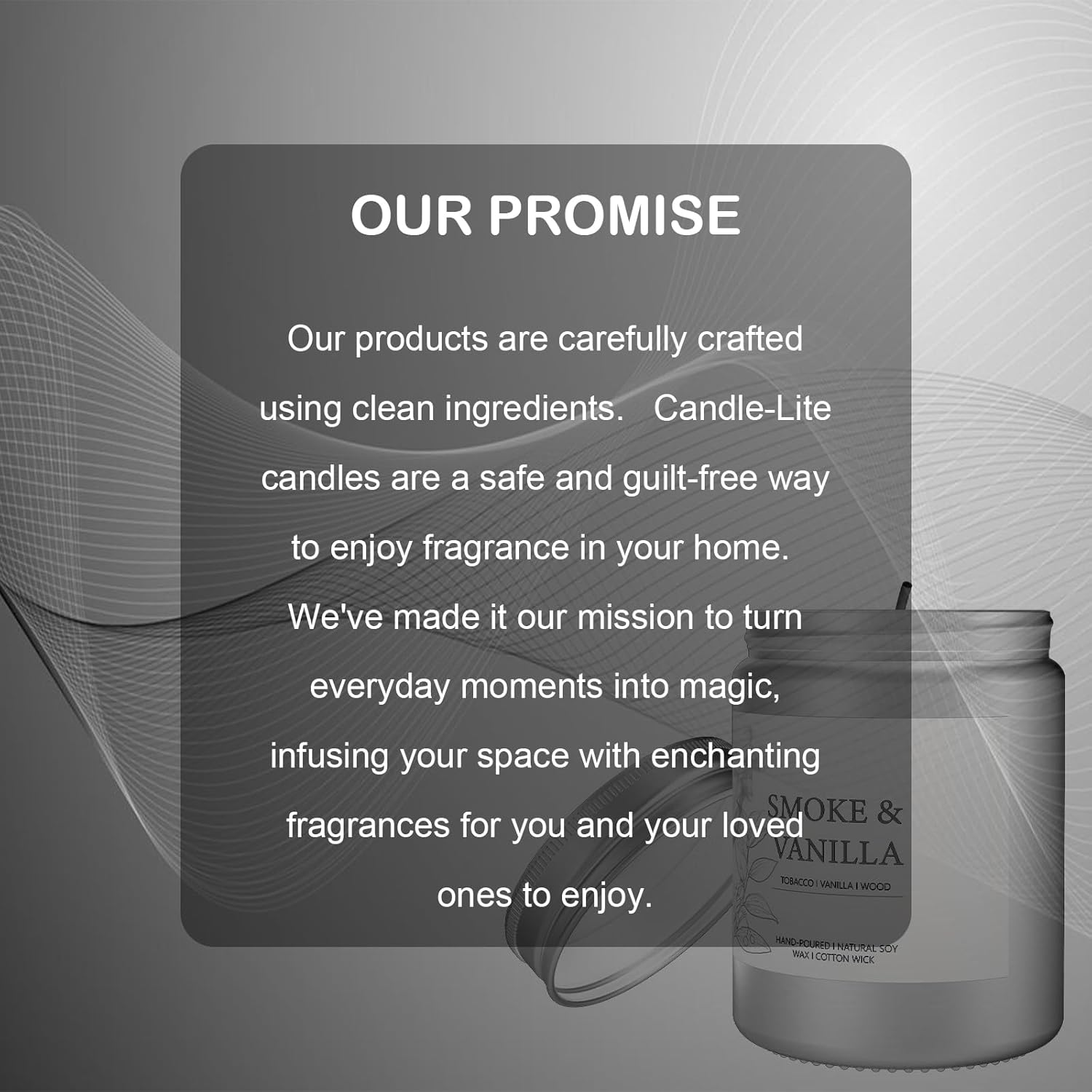 Scented Candle Gifts for Men 200G Smoke&Vanilla Aromatherapy Candle Relaxation, Home Decor Soy Wax Candle Women Birthday, Valentine, Christmas, Anniversary Aromatherapy Gifts image number 2